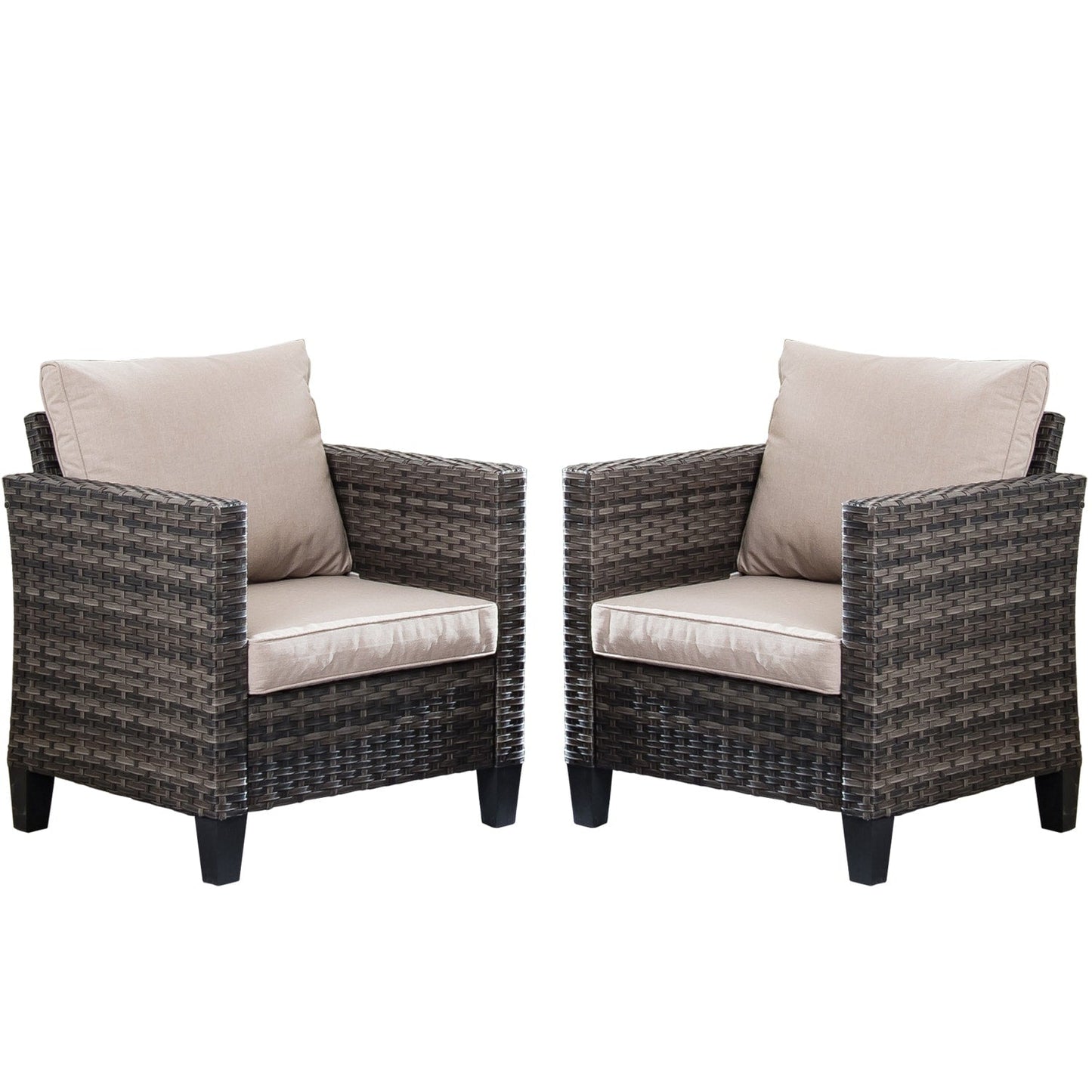 Ensemble de chaises de conversation en osier pour patio extérieur OVIOS