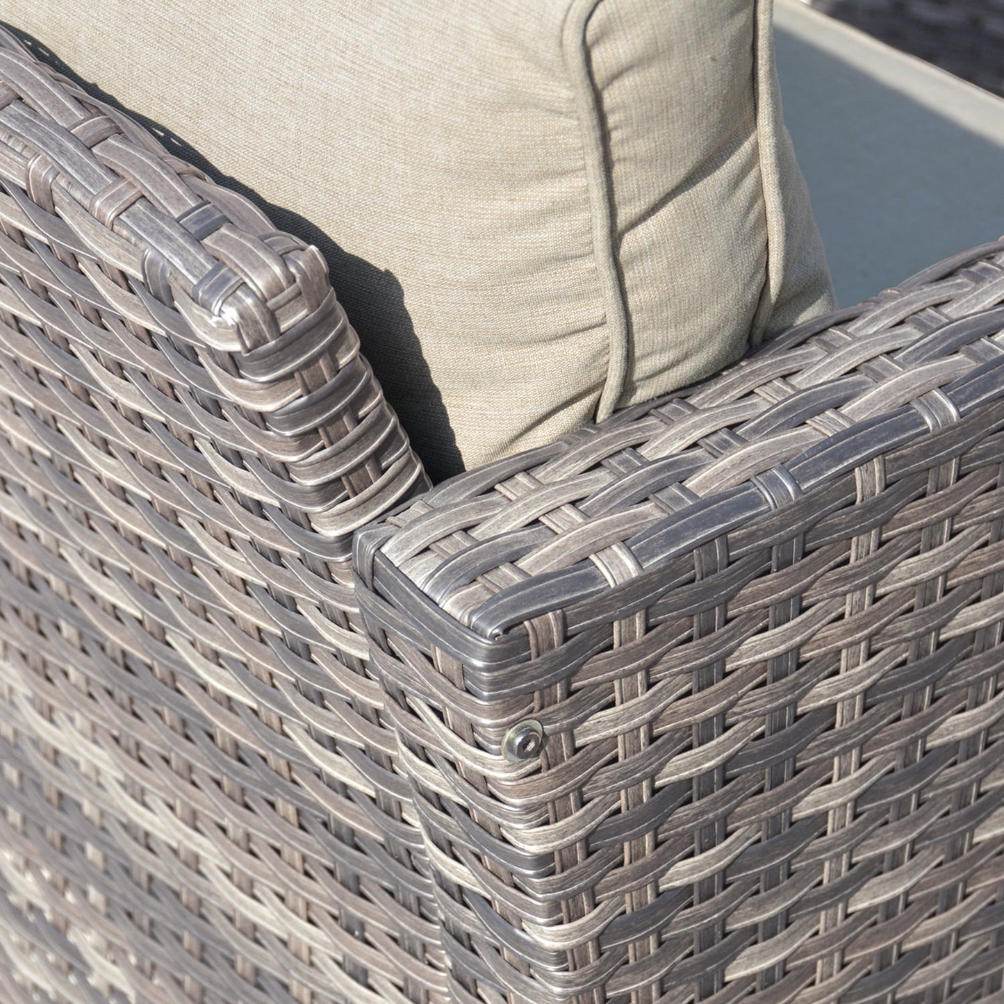 Ensemble de canapés de patio OVIOS 6 pièces en osier avec chaises berçantes pivotantes