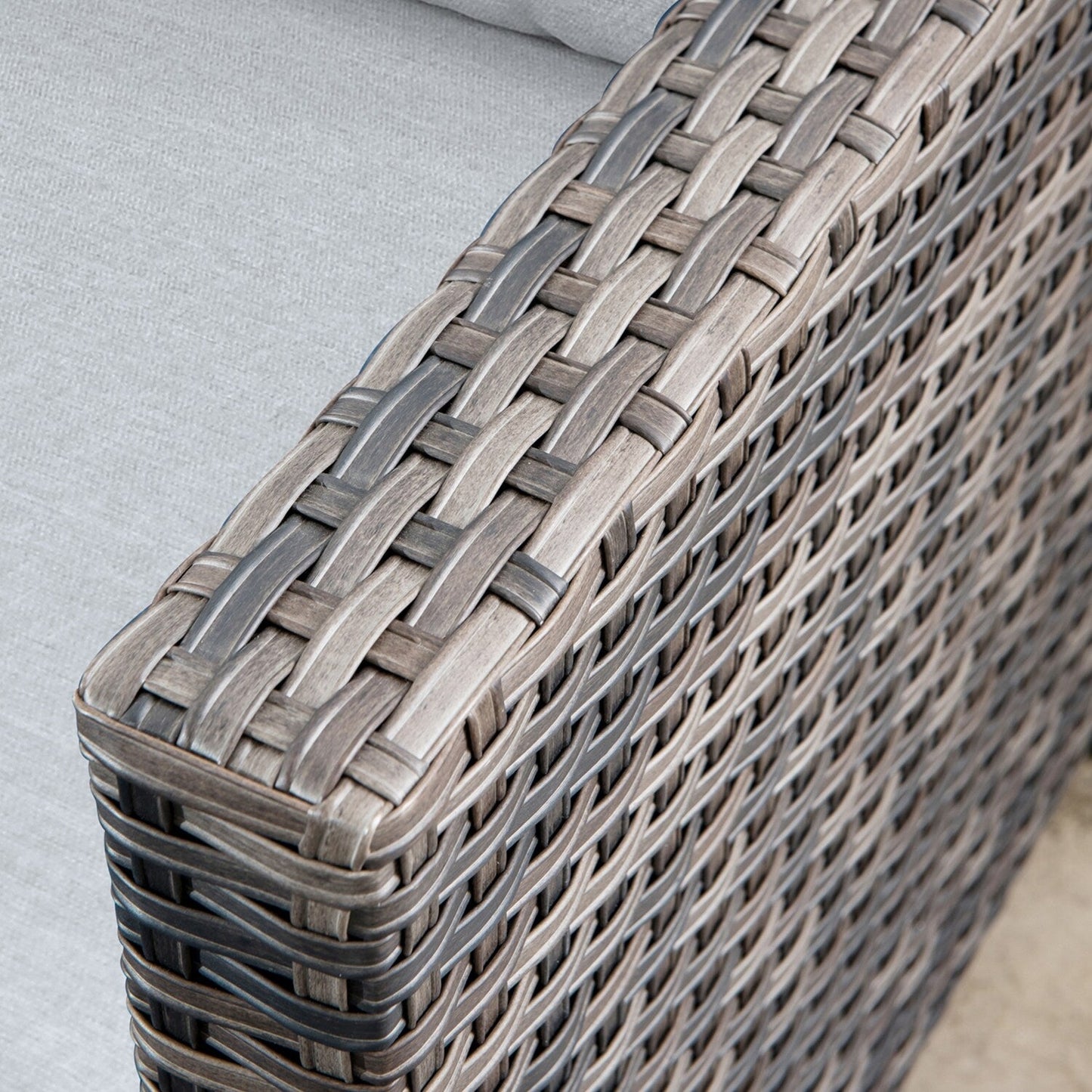 Ensemble de canapés de patio OVIOS 6 pièces en osier avec chaises berçantes pivotantes