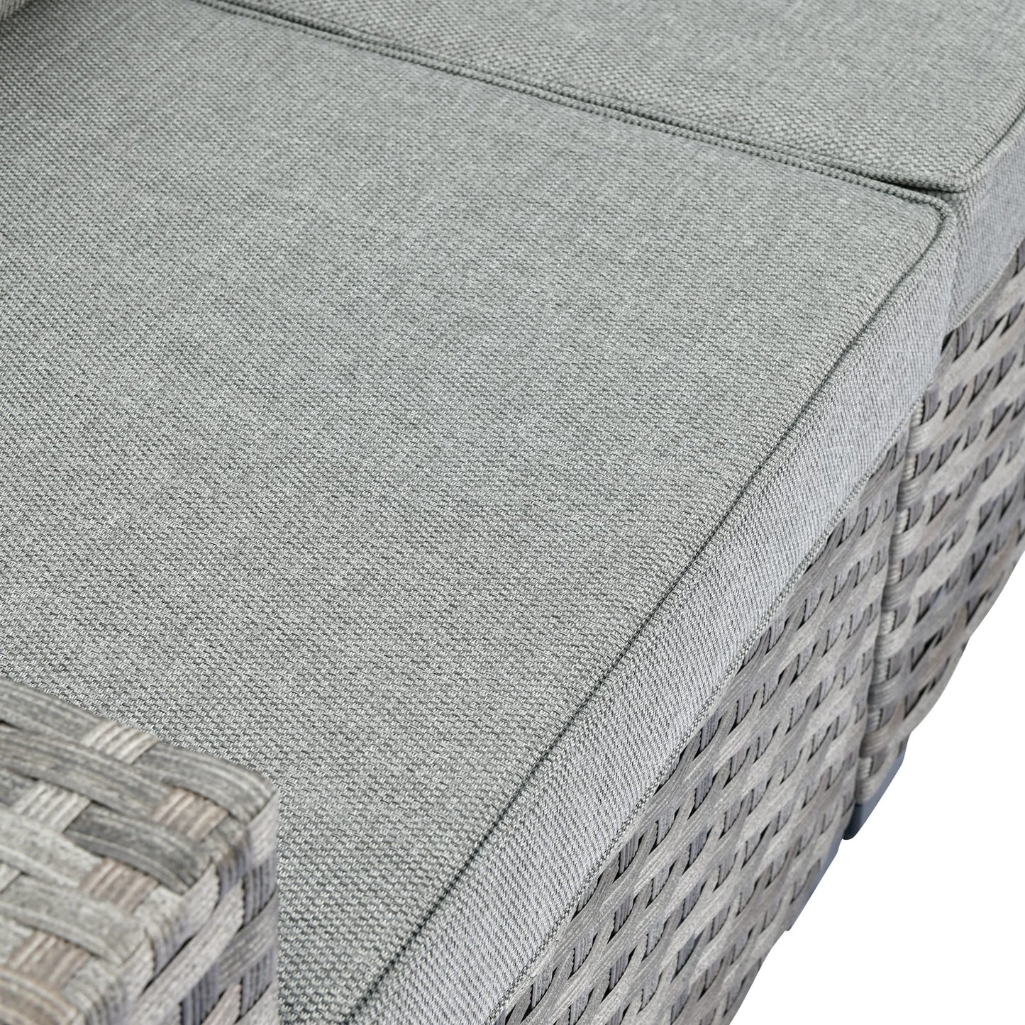 Ensemble de meubles de patio en osier OVIOS, 6 pièces, avec bras larges et table