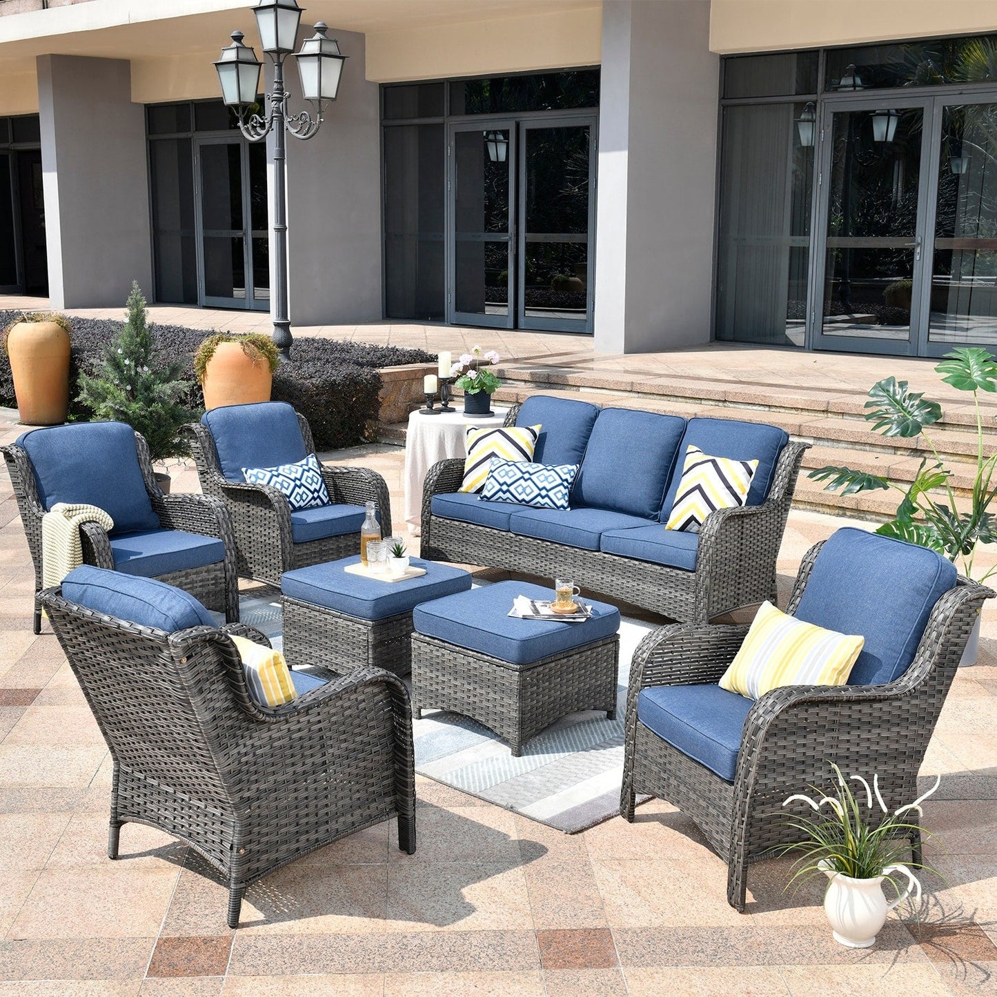 Ensemble de meubles de patio OVIOS 7 pièces