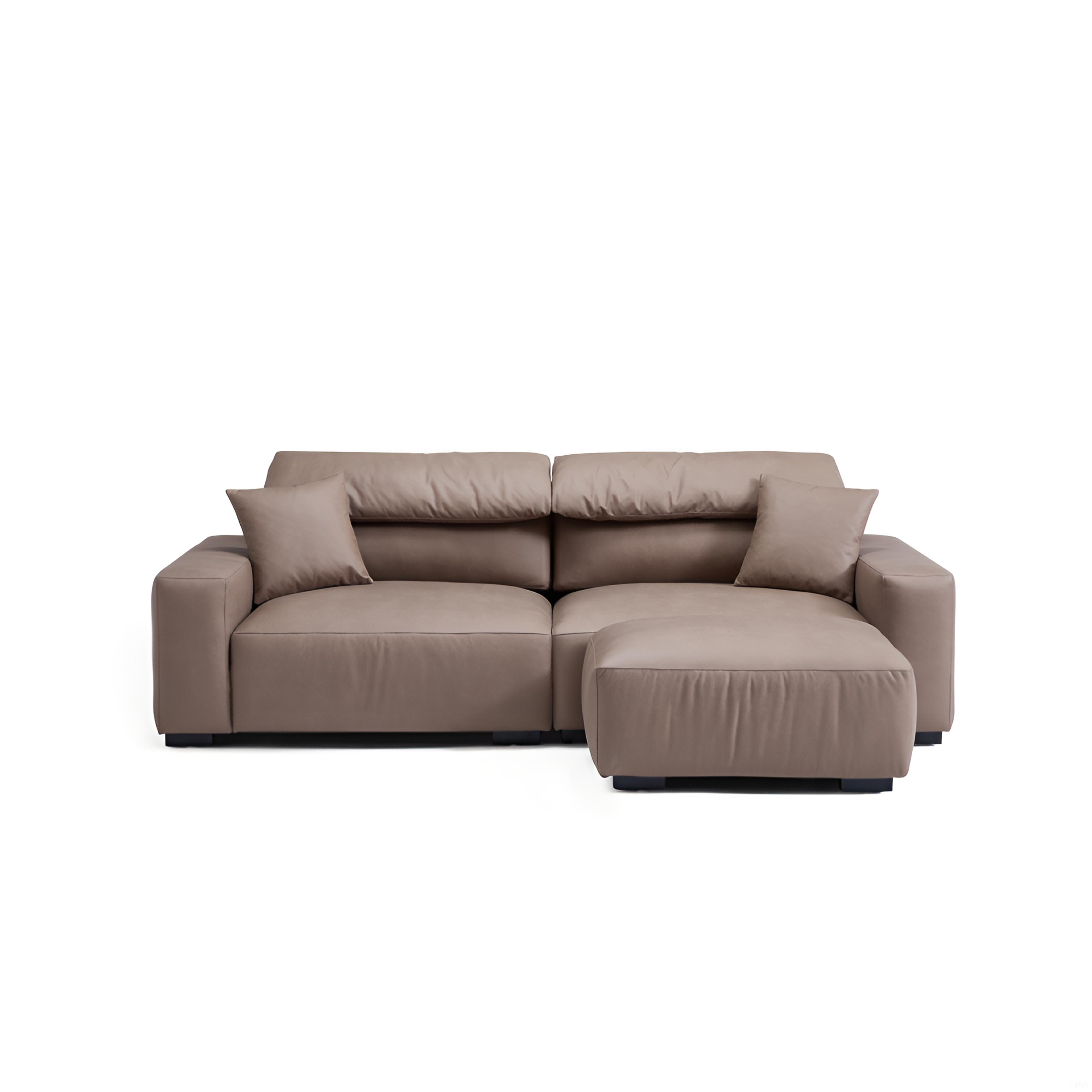 Chestnut Sofa and Ottoman