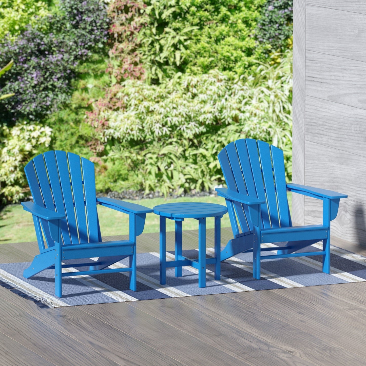 Chaises Adirondack Polytrends Altura Classic Outdoor écologiques toutes saisons avec table d'appoint (ensemble de 3 pièces)