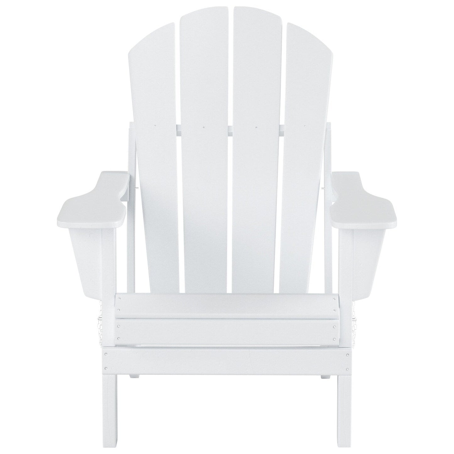 Chaise Adirondack pliable Polytrends Laguna en PEHD, toutes saisons, avec pouf et table d'appoint (ensemble 3 pièces)