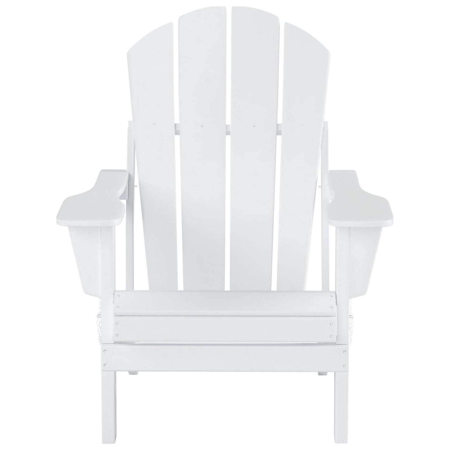 Chaises Adirondack pliables Polytrends Laguna en PEHD, toutes saisons, avec table d'appoint (ensemble de 3 pièces)