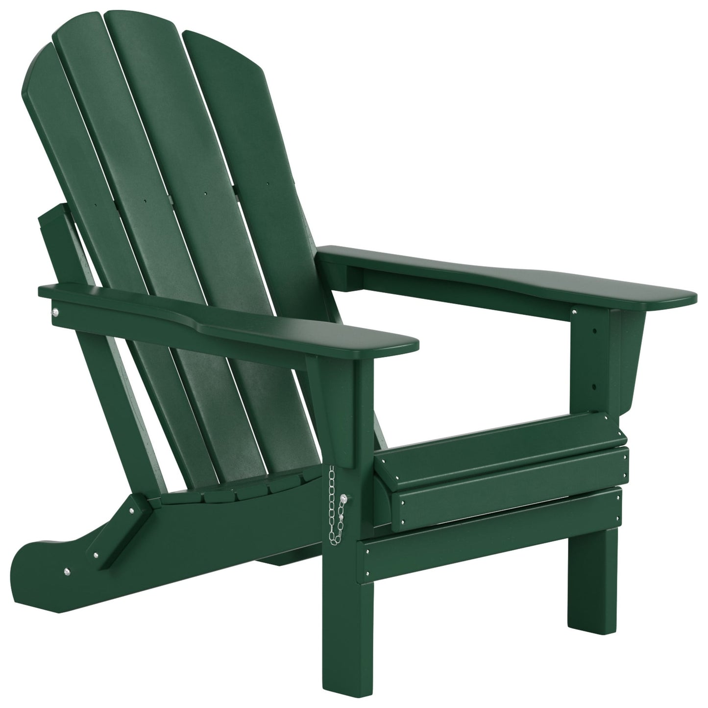 Chaises Adirondack pliables Polytrends Laguna en PEHD, toutes saisons, avec table d'appoint (ensemble de 3 pièces)
