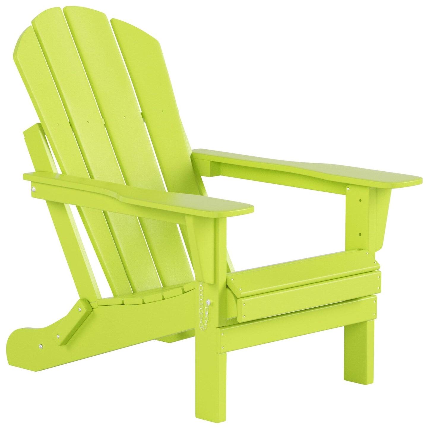 Chaises Adirondack pliables Polytrends Laguna en PEHD, toutes saisons, avec table d'appoint (ensemble de 3 pièces)