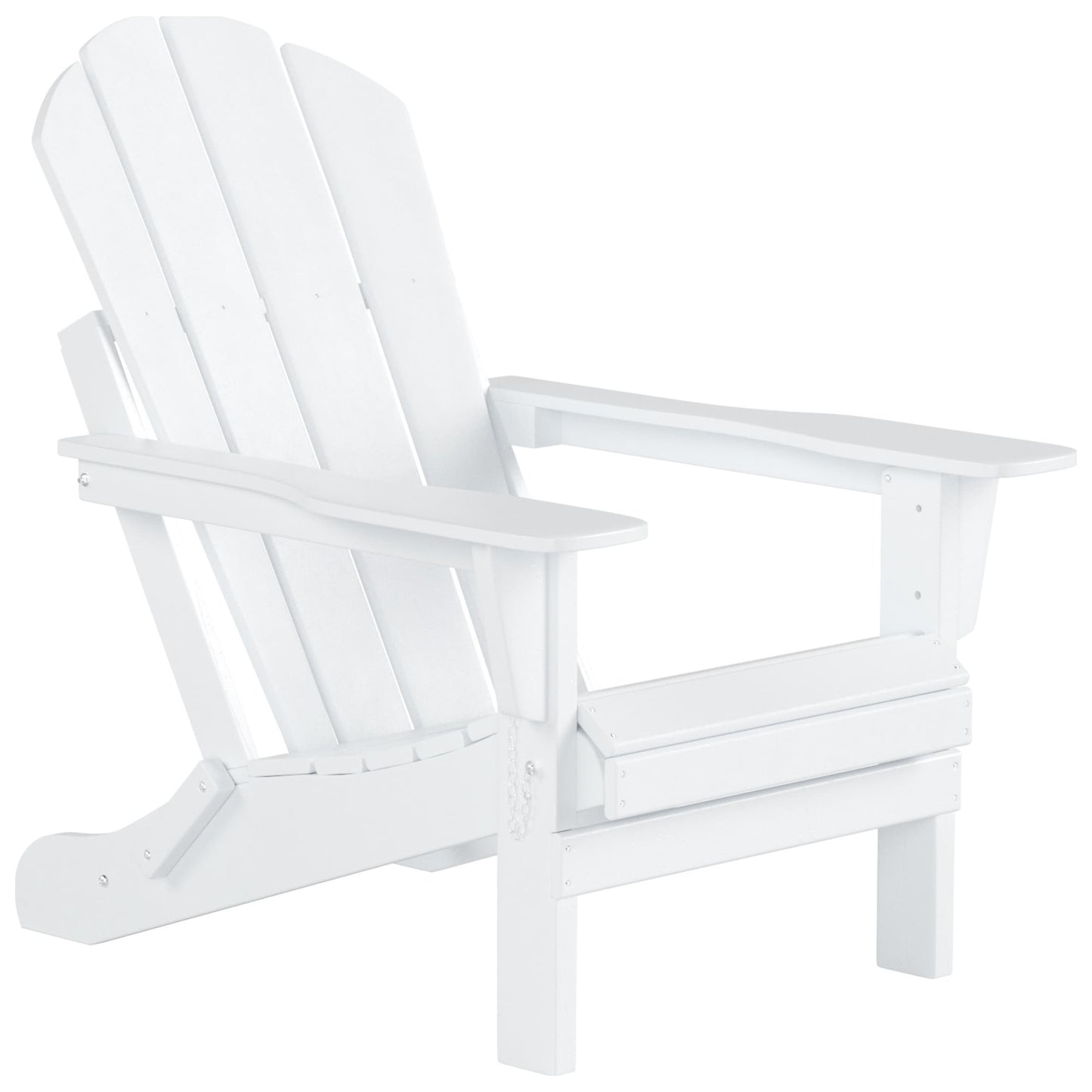 Chaises Adirondack pliables Polytrends Laguna en PEHD, toutes saisons, avec table d'appoint (ensemble de 3 pièces)