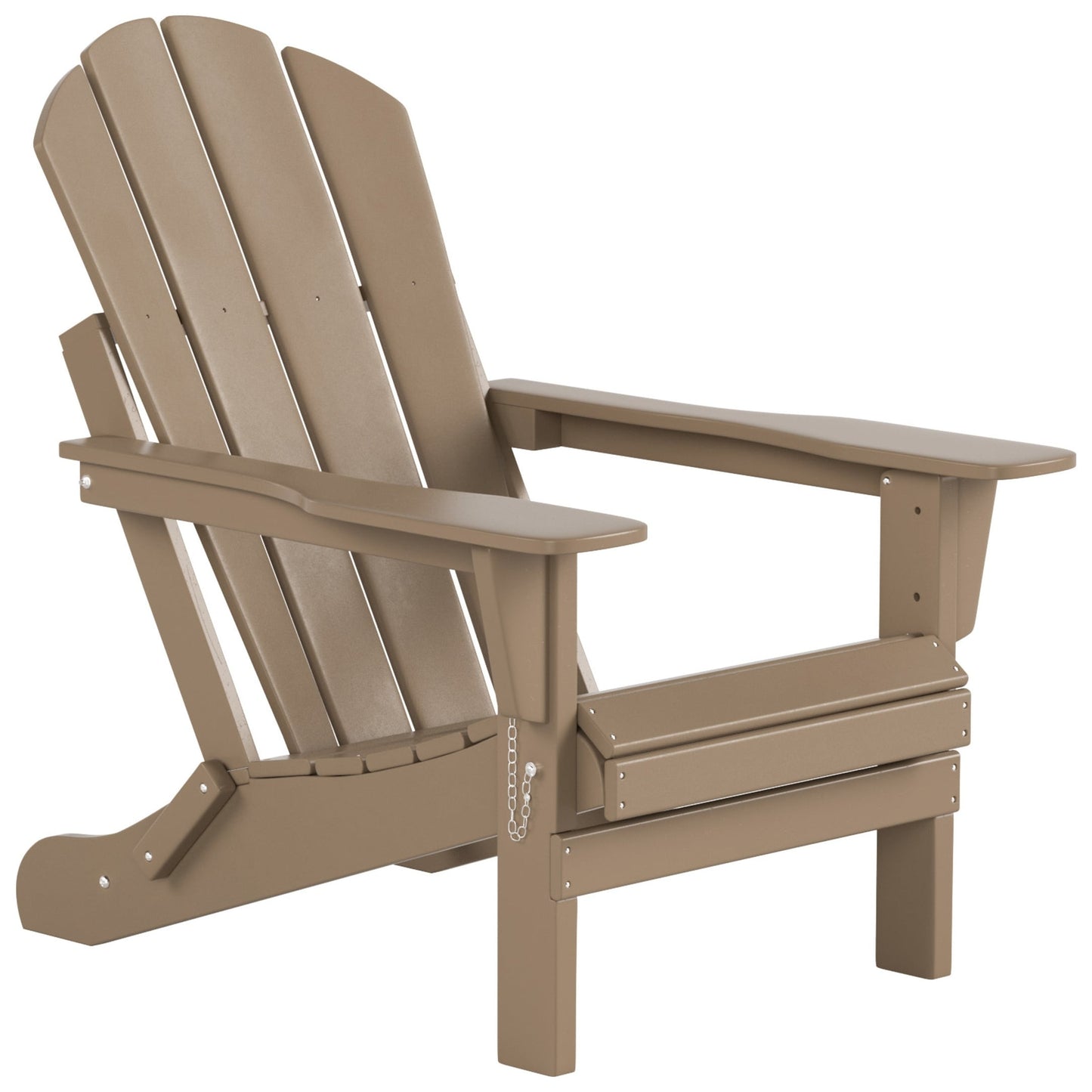 Chaises Adirondack pliables Polytrends Laguna en PEHD, toutes saisons, avec table d'appoint (ensemble de 3 pièces)