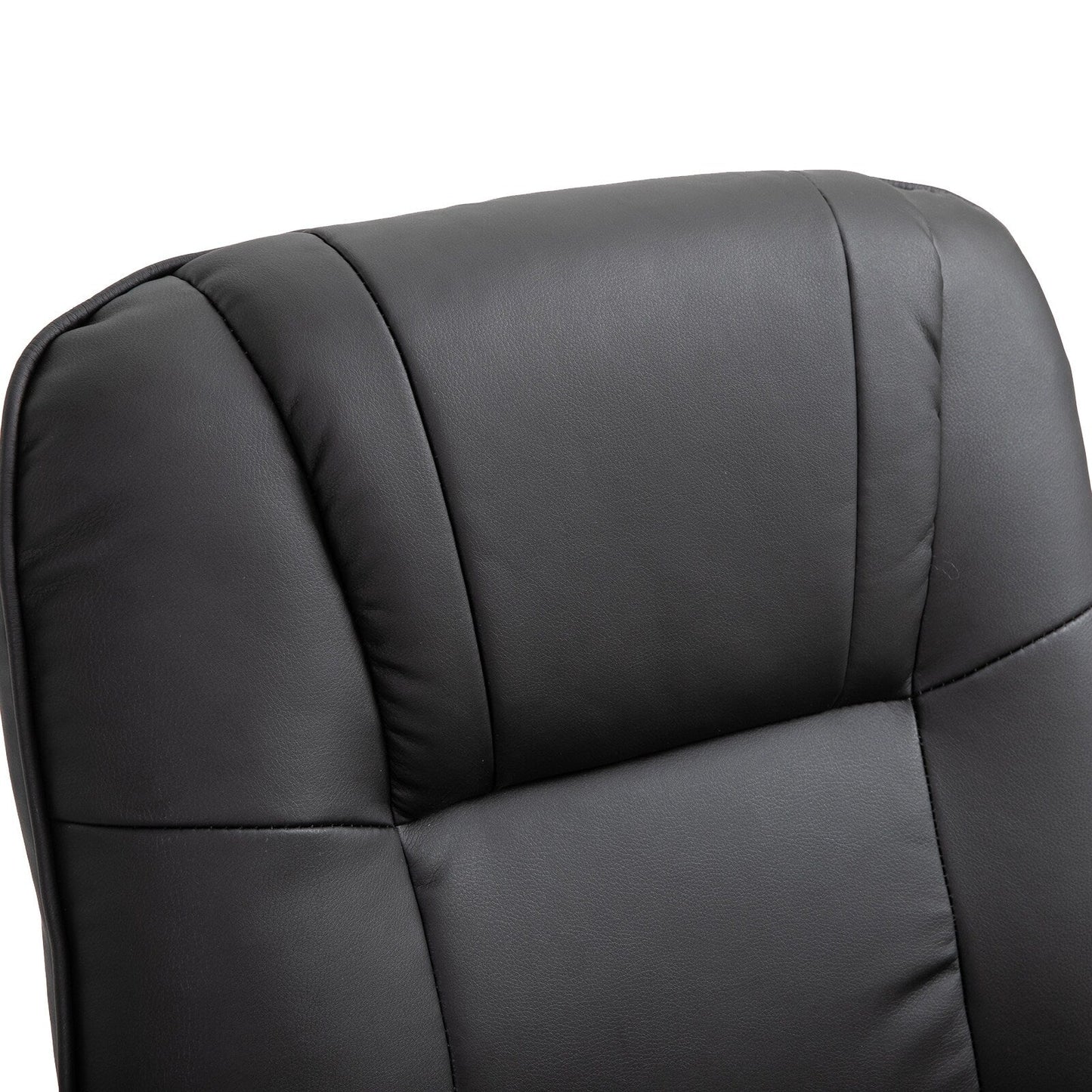 Fauteuil inclinable manuel en cuir PU, fauteuil de salon moderne, pivotant et réglable, avec base en bois et repose-pieds