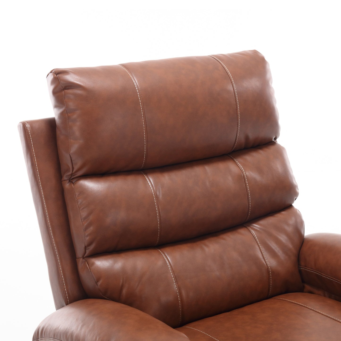 Fauteuil inclinable électrique en cuir PU avec massage, chauffage et porte-gobelets