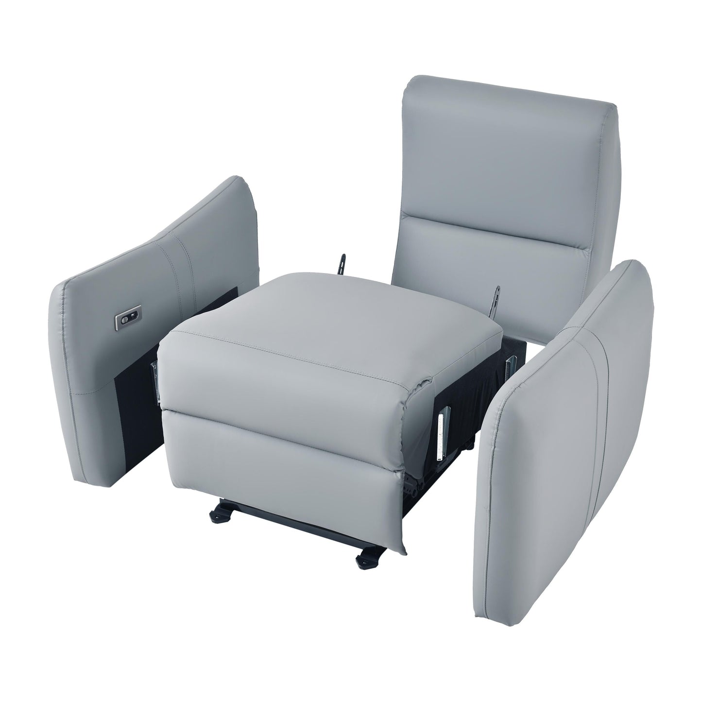 Fauteuil inclinable électrique en cuir PU avec port USB-C et capacité de charge de 150 kg