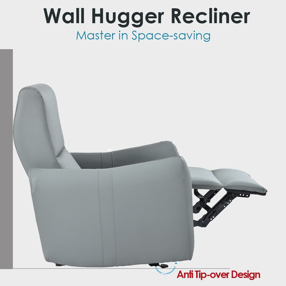 Fauteuil inclinable électrique en cuir PU avec port USB-C et capacité de charge de 150 kg