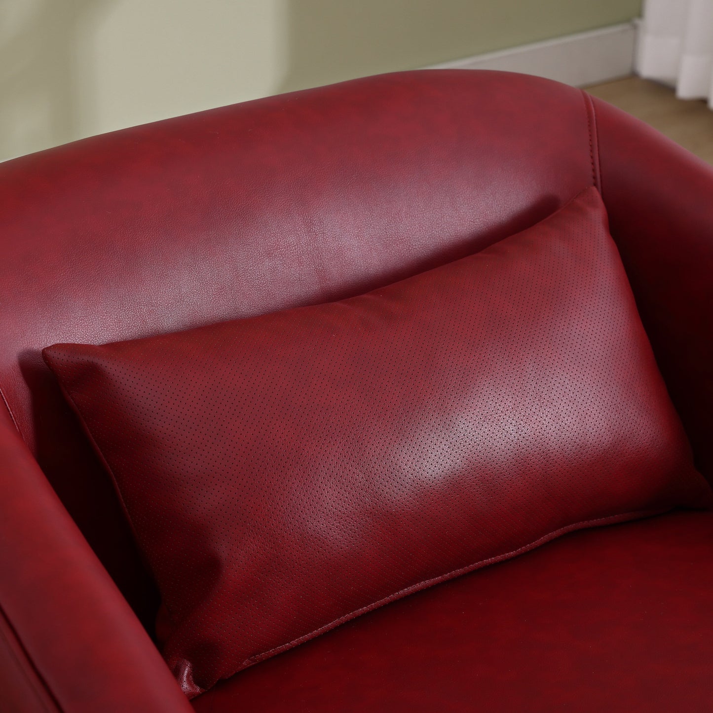 Fauteuil pivotant en polyuréthane, fauteuil club rotatif à 360 degrés pour salon ou détente, fauteuil d'appoint confortable avec base en métal