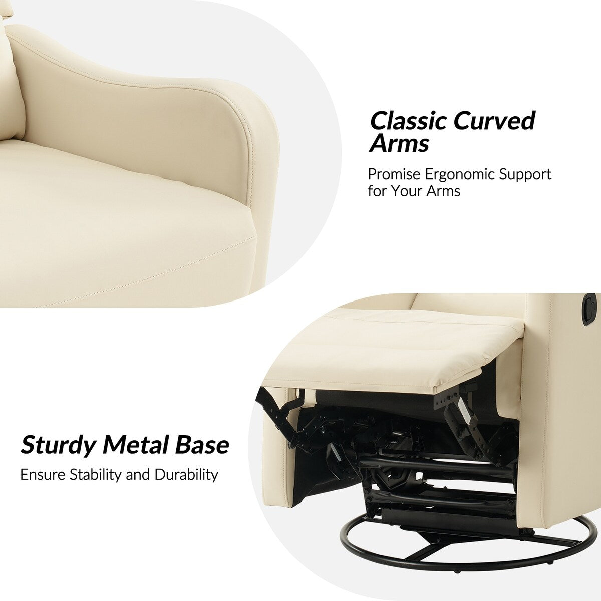 Fauteuil inclinable pivotant à 360 degrés Pablo traditionnel par HULALA HOME