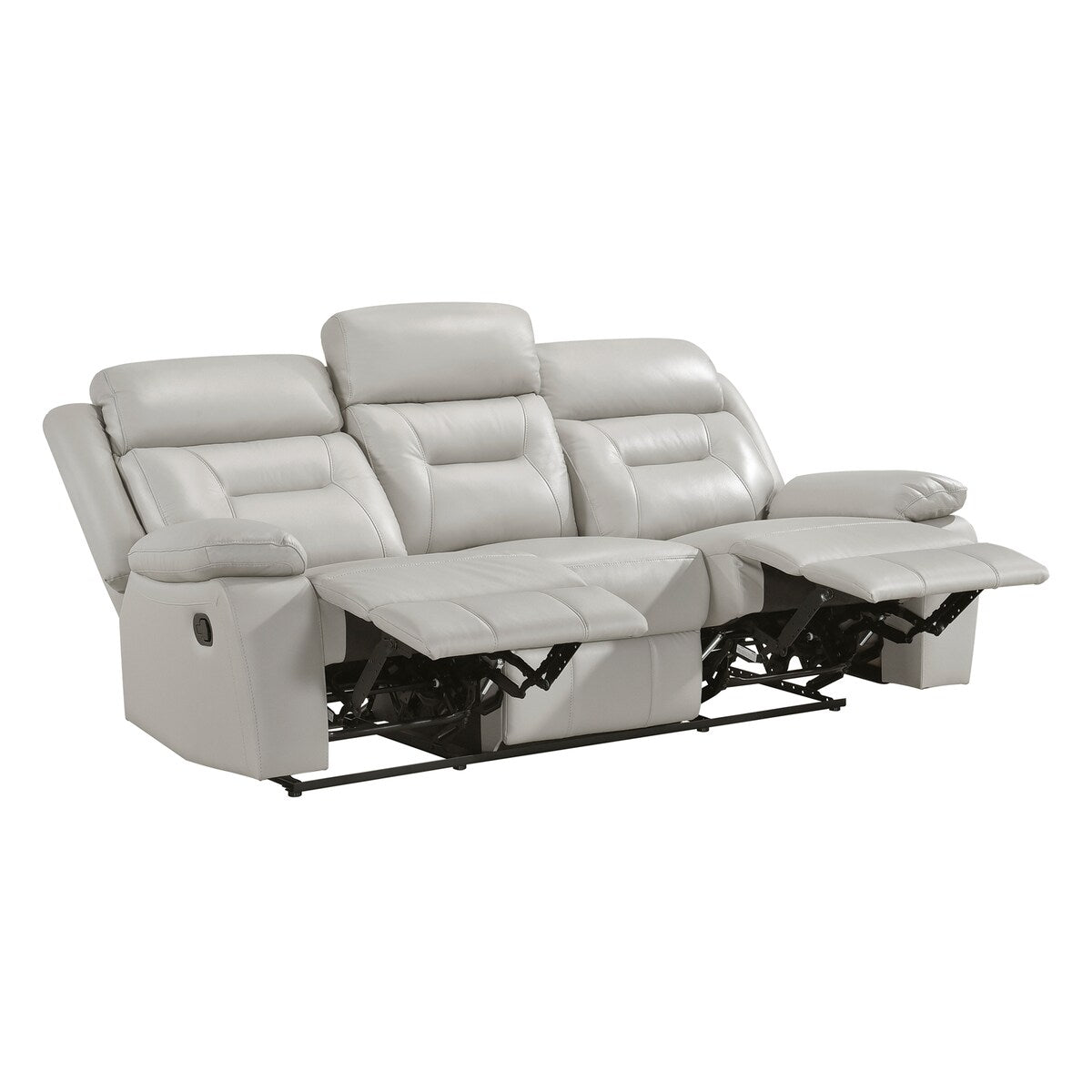 Canapé inclinable manuel double en cuir Papyrus