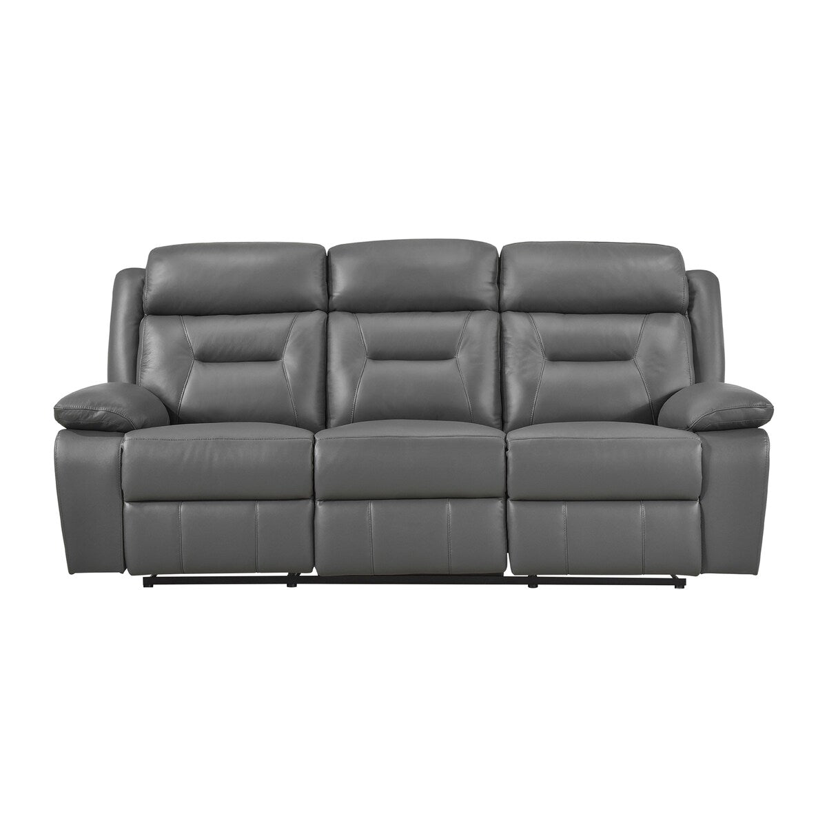 Canapé inclinable manuel double en cuir Papyrus