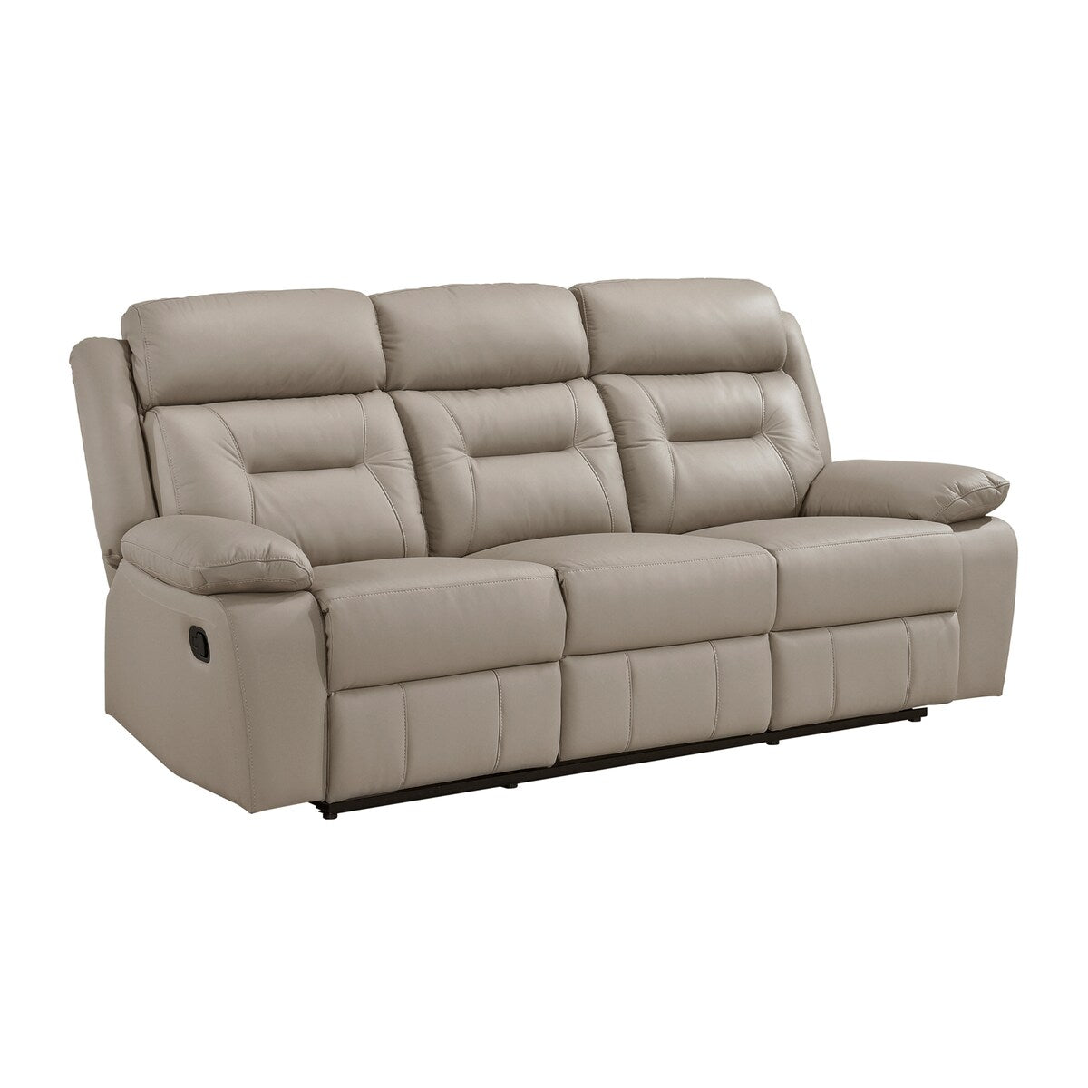 Canapé inclinable manuel double en cuir Papyrus