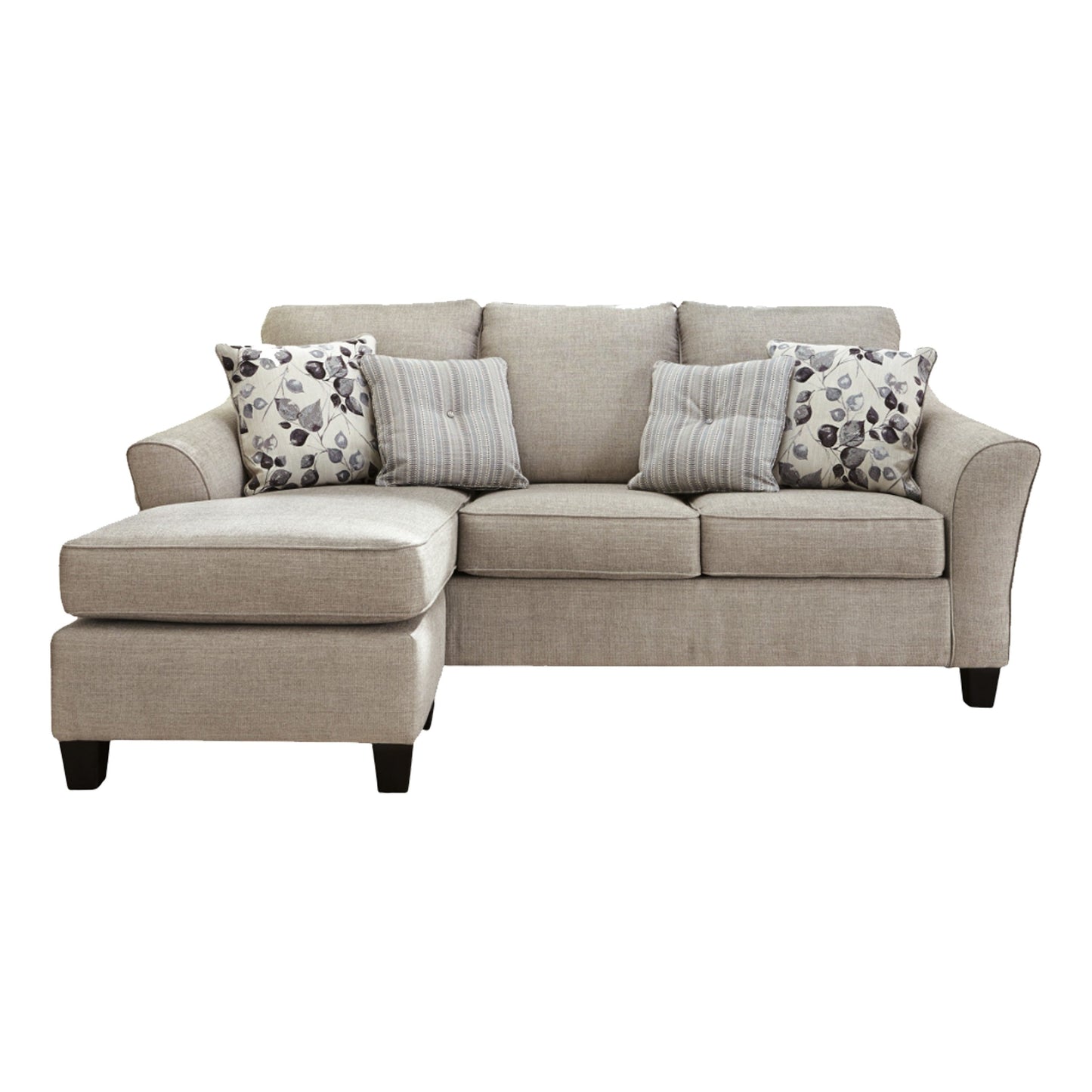 Canapé-lit Parker L, polyester gris, 4 coussins décoratifs, 233 cm