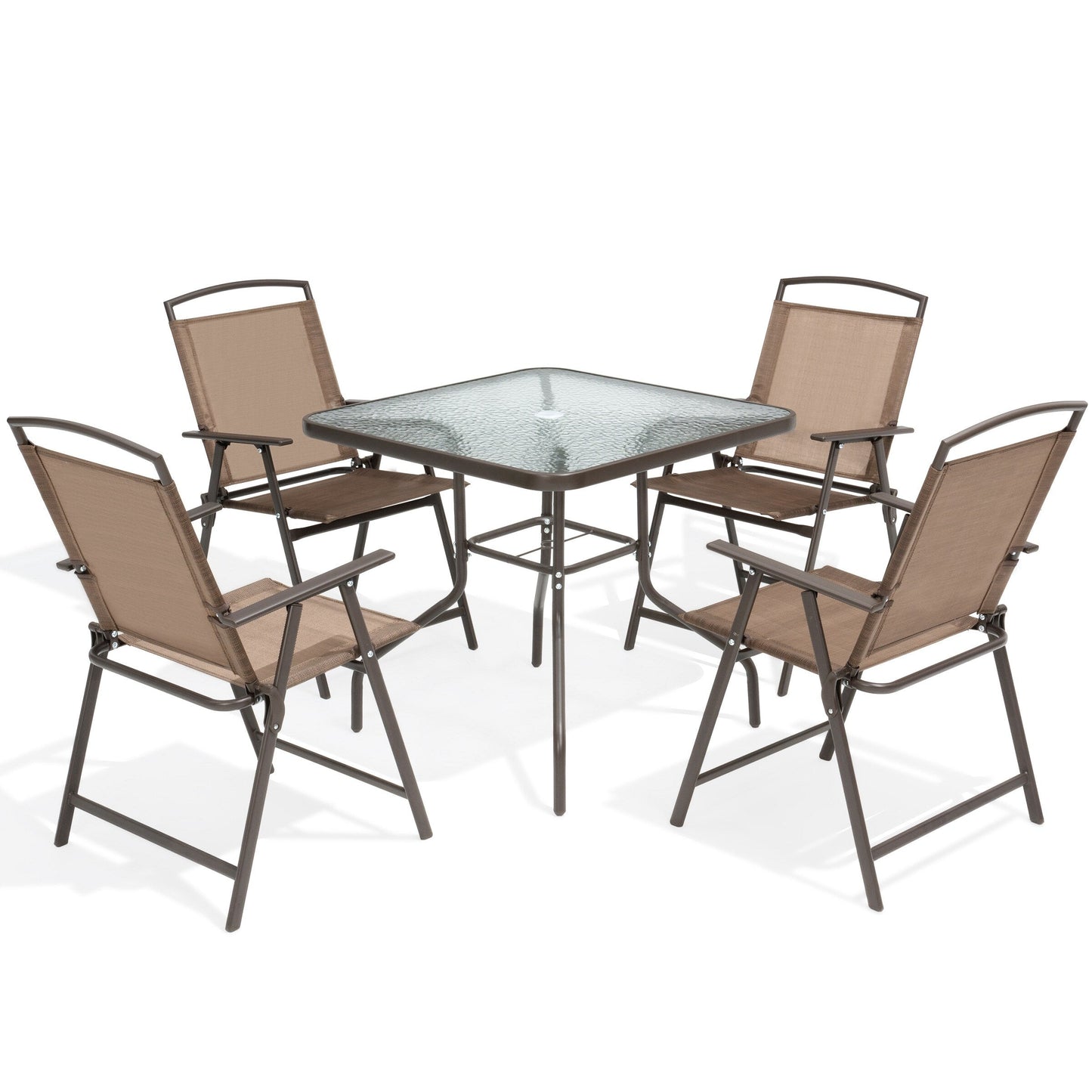 Ensemble de salle à manger d'extérieur Pellebant 5 pièces avec chaises pliantes