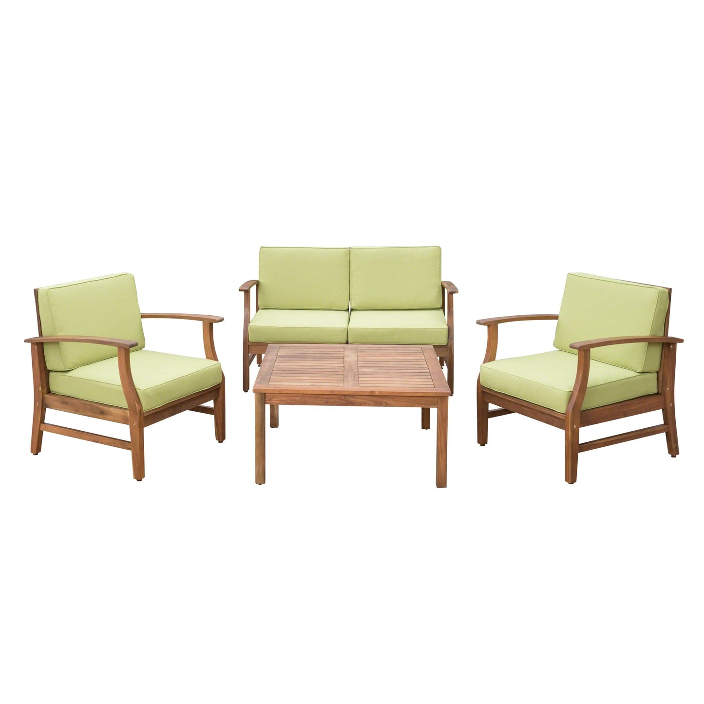 Ensemble de salon Perla Acacia 5 pièces avec coussins par Christopher Knight Home