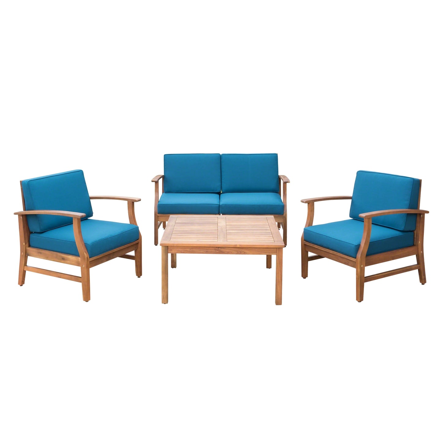Ensemble de salon Perla Acacia 5 pièces avec coussins par Christopher Knight Home