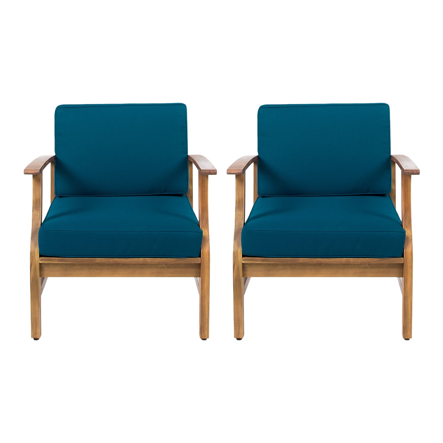 Fauteuil club d'extérieur Perla en bois d'acacia (lot de 2) par Christopher Knight Home