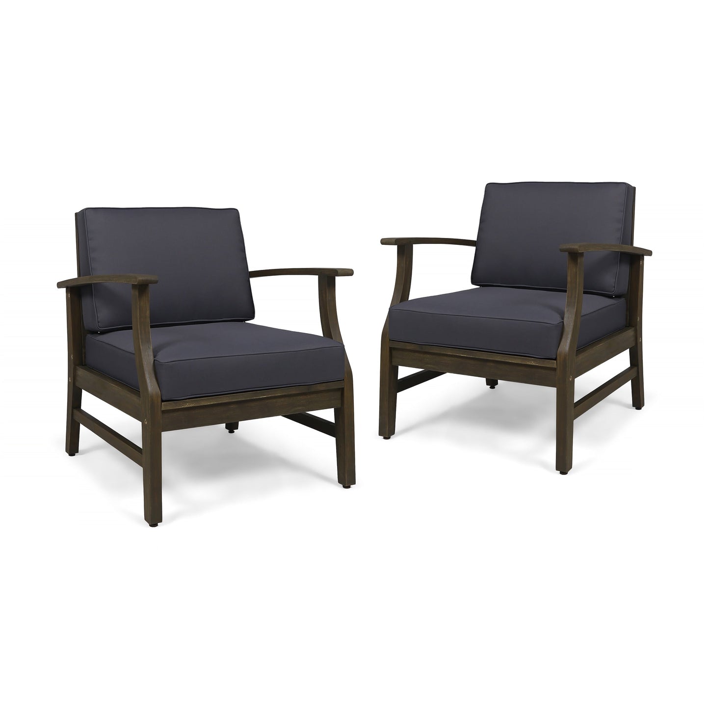 Fauteuil club d'extérieur Perla en bois d'acacia (lot de 2) par Christopher Knight Home