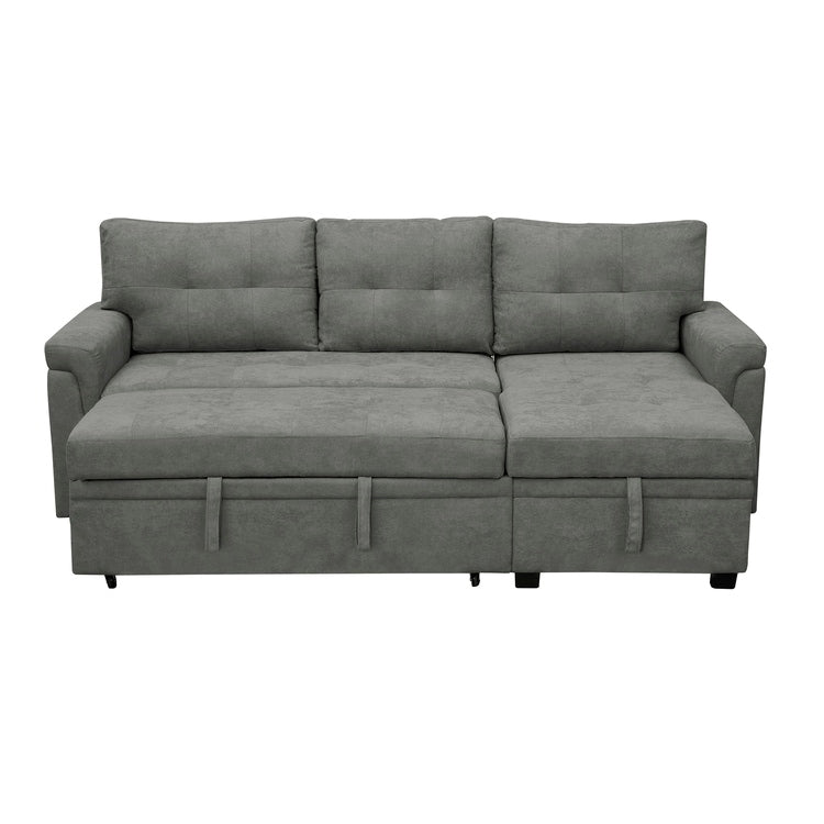 Canapé sectionnel réversible avec lit gigogne, méridienne de rangement dissimulée, pieds durables,