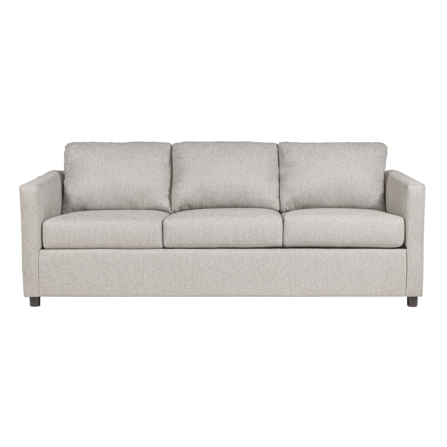 Canapé Piasa, style transitionnel, en polyester beige clair et bois massif, 81 pouces