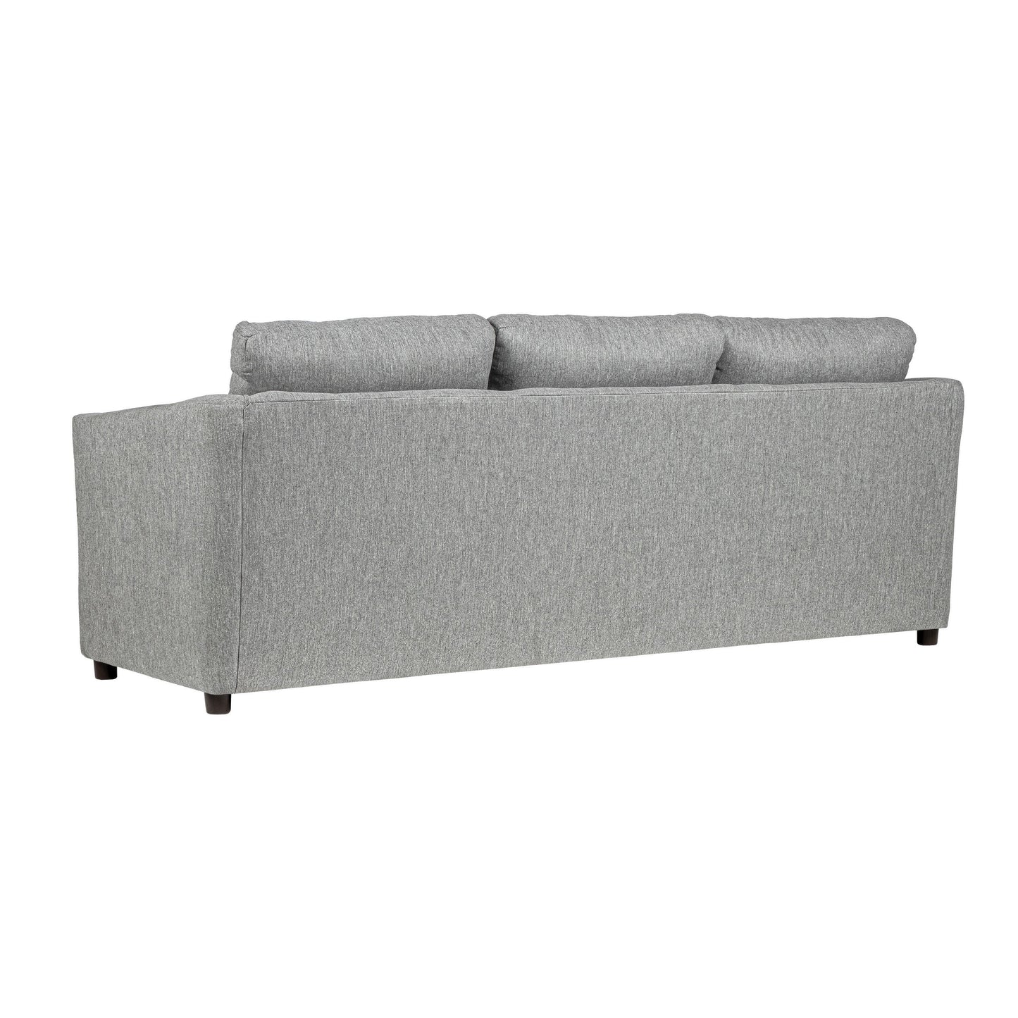 Canapé Piasa, style transitionnel, en polyester gris clair et bois massif, 81 pouces