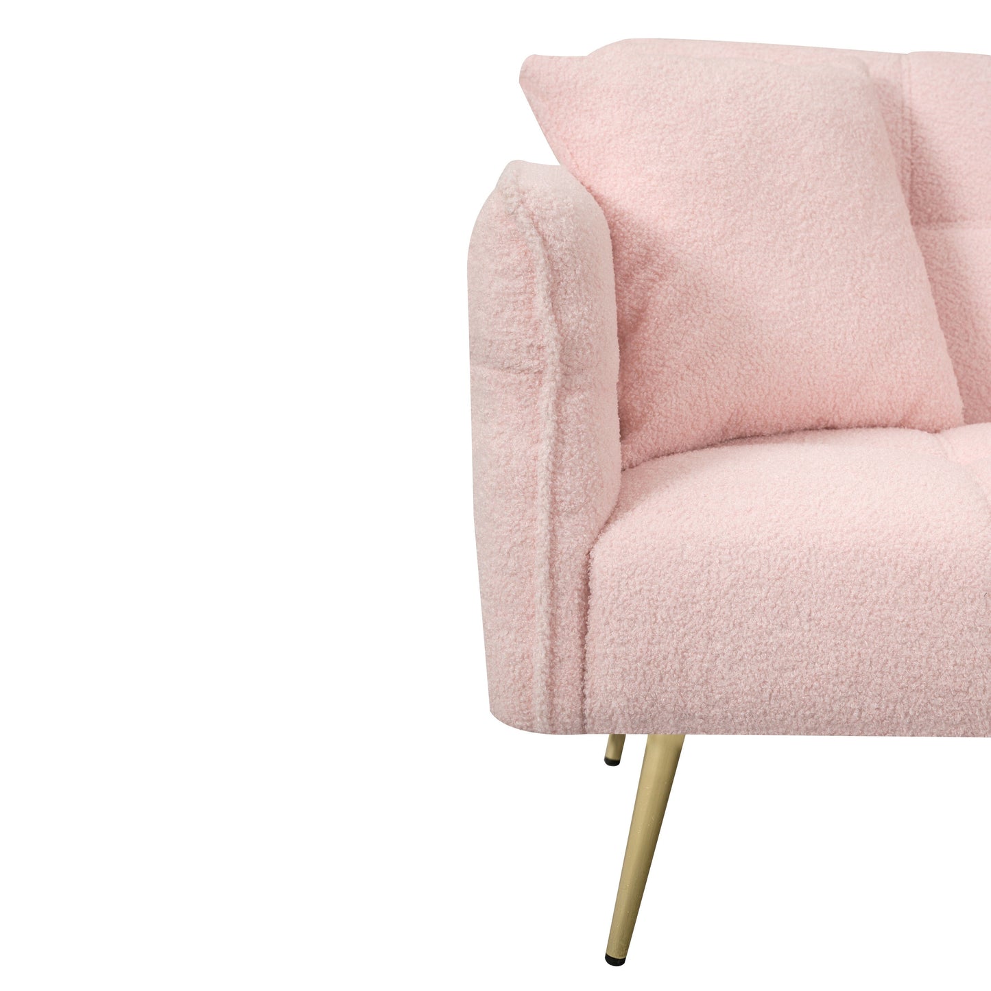 Canapé-lit futon convertible en polaire rose