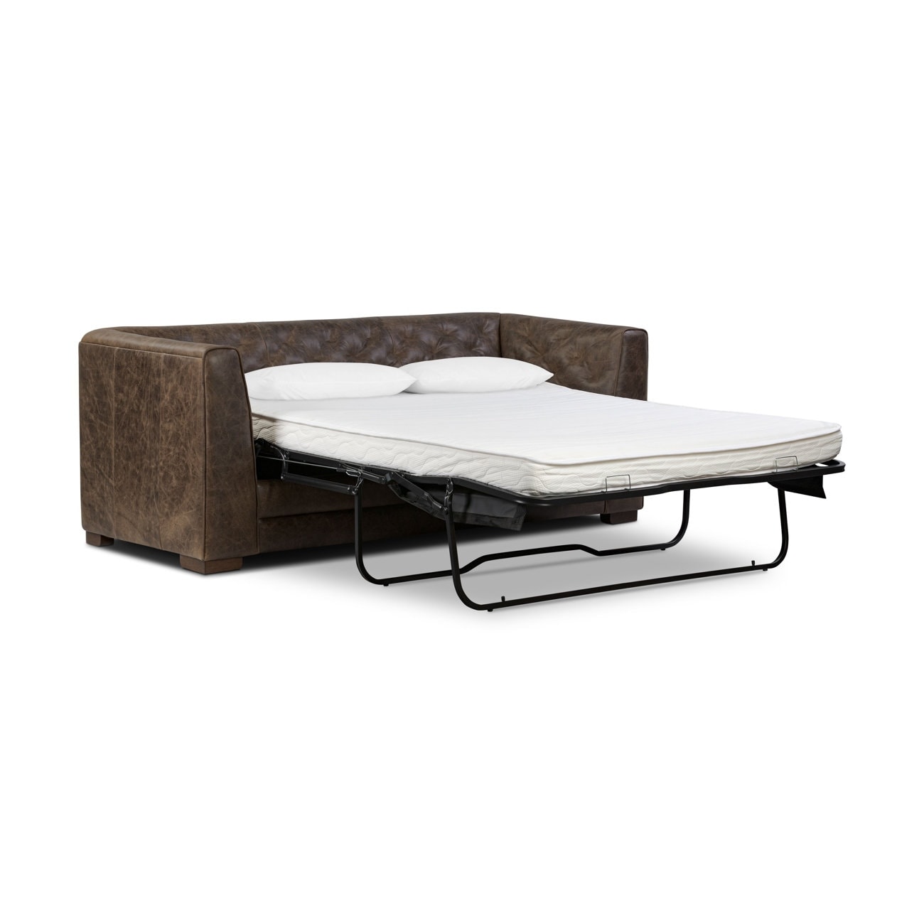 Canapé-lit convertible en cuir véritable Poly & Bark Essex 86