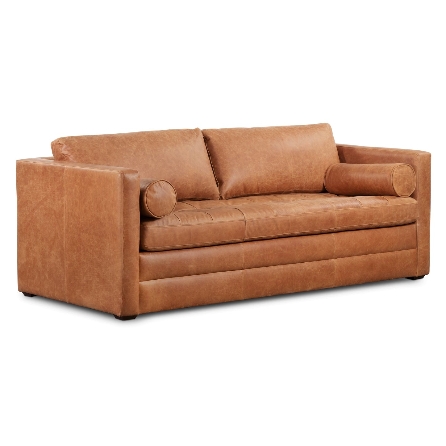 Canapé-lit convertible en cuir pleine fleur Napa 82 de Poly & Bark
