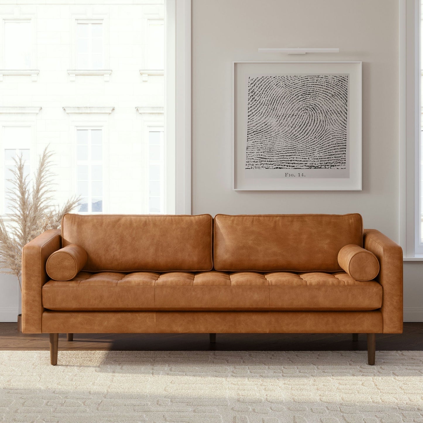 Canapé Napa 88,5 en Poly & Bark - Cuir italien véritable