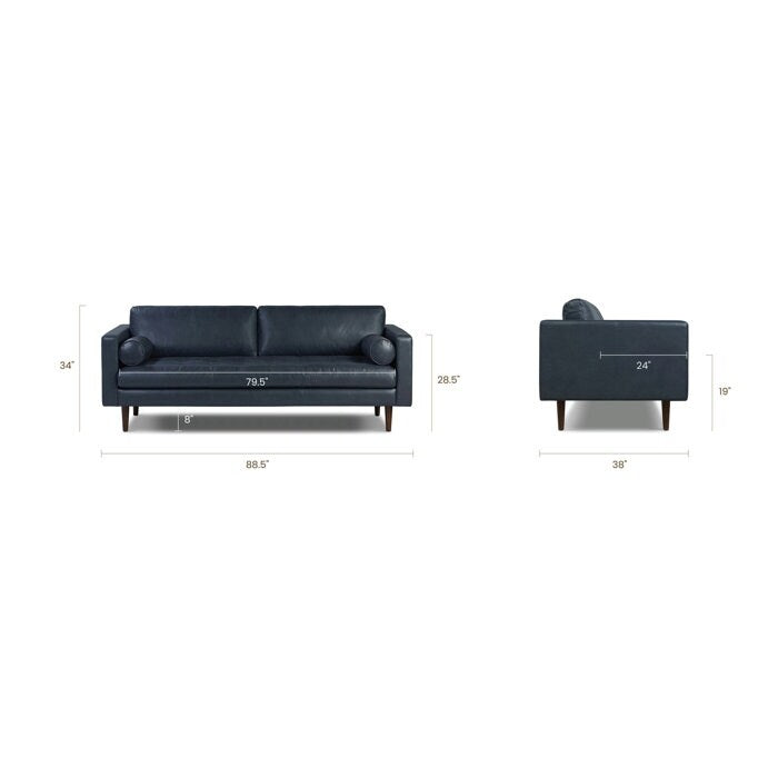 Canapé Napa 88,5 en Poly & Bark - Cuir italien véritable