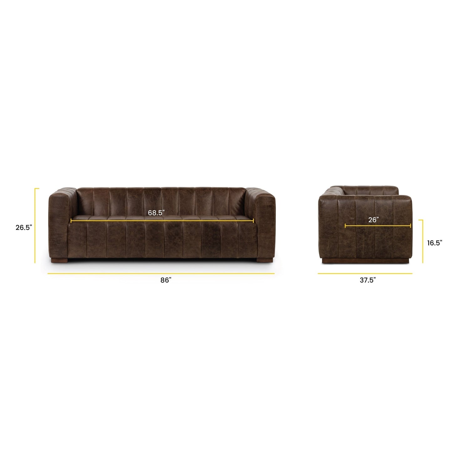 Canapé Canale Poly & Bark - Cuir italien véritable pleine fleur