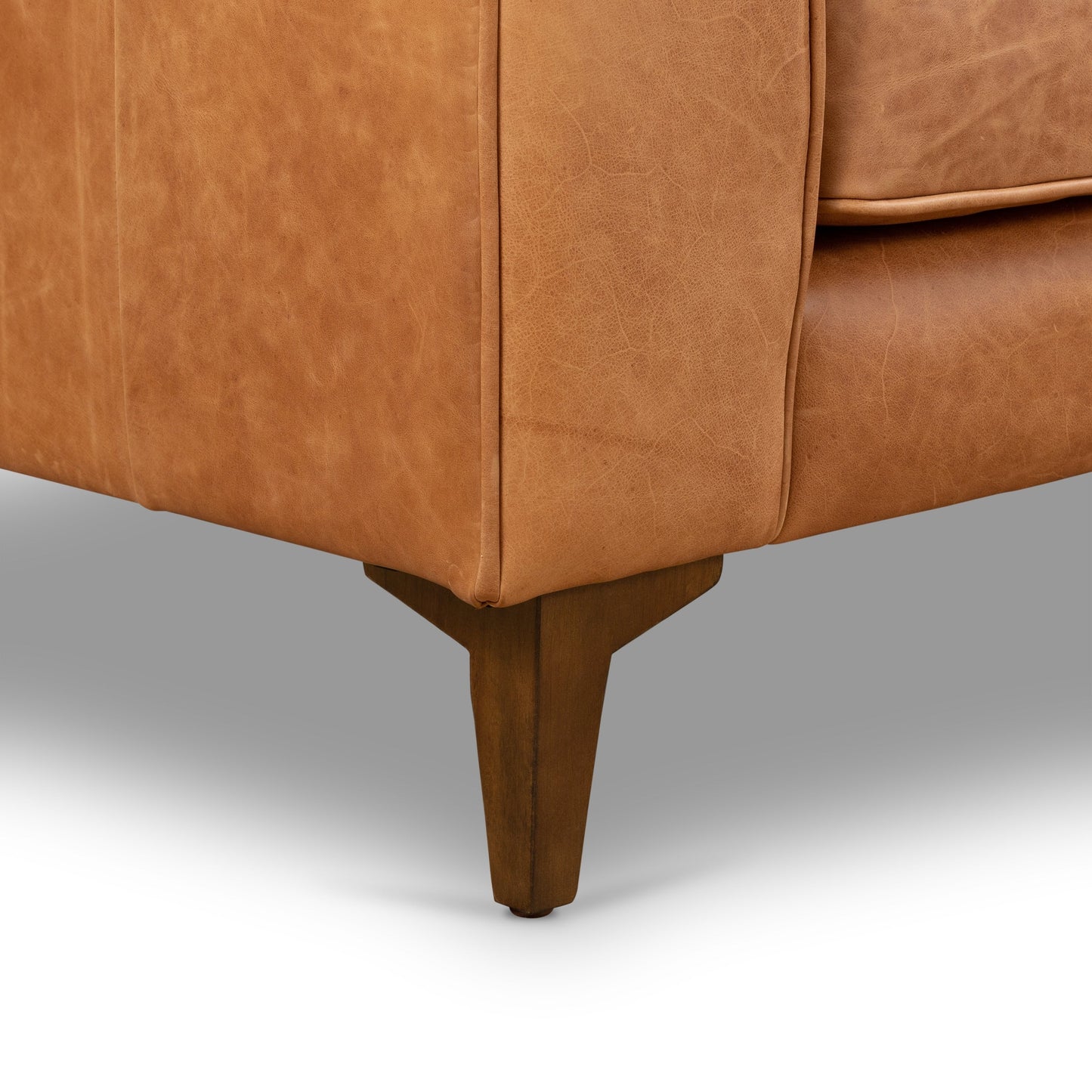 Canapé d'appartement Poly & Bark Essex 74 - Cuir italien véritable pleine fleur