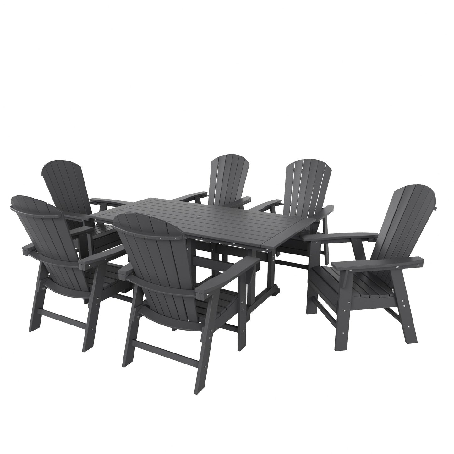 Ensemble de salle à manger d'extérieur Polytrends Altura 7 pièces, écologique, toutes saisons, avec fauteuils