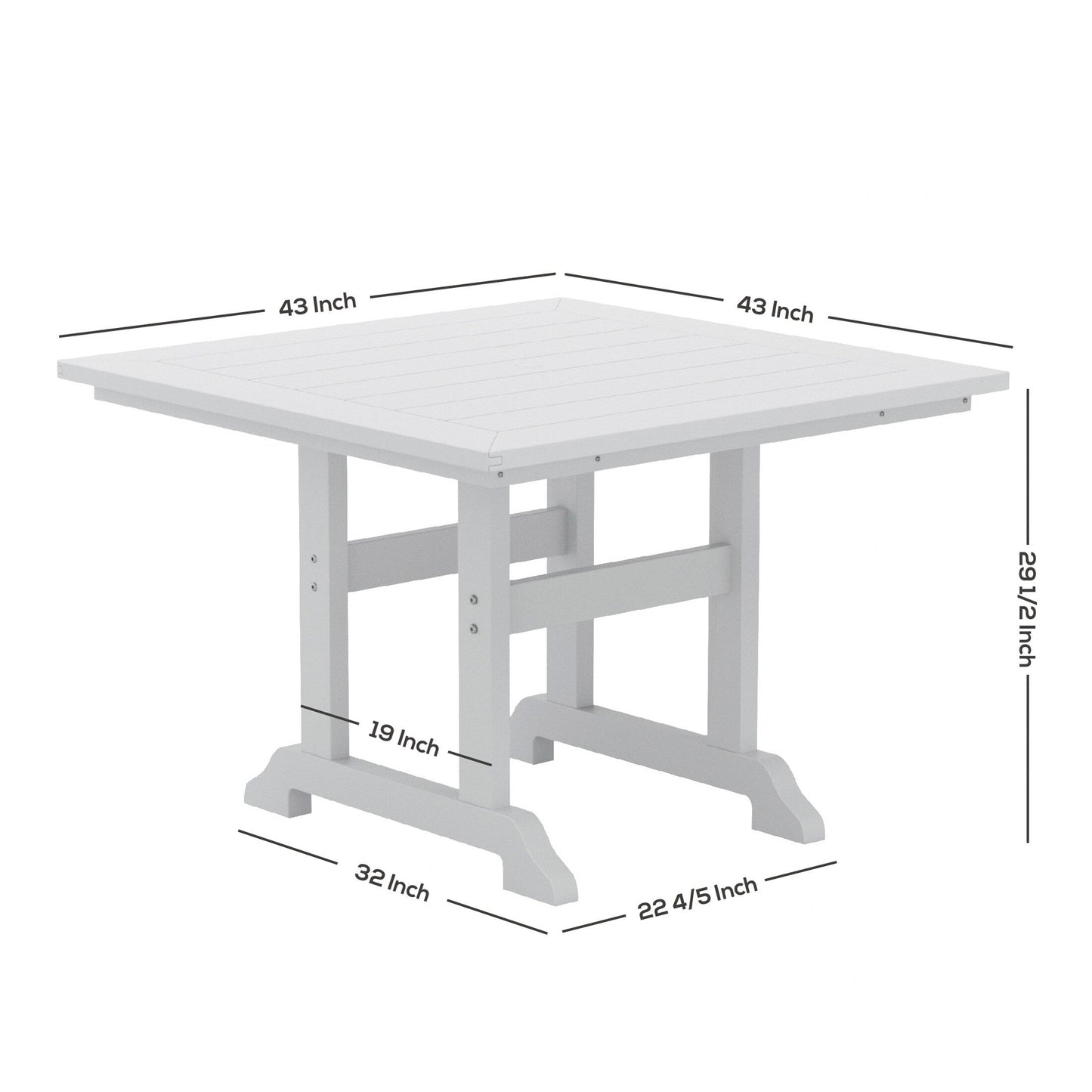 Ensemble de salle à manger d'extérieur Polytrends Shoreside, 5 pièces, carré, en polyester, respectueux de l'environnement, toutes saisons, avec fauteuils