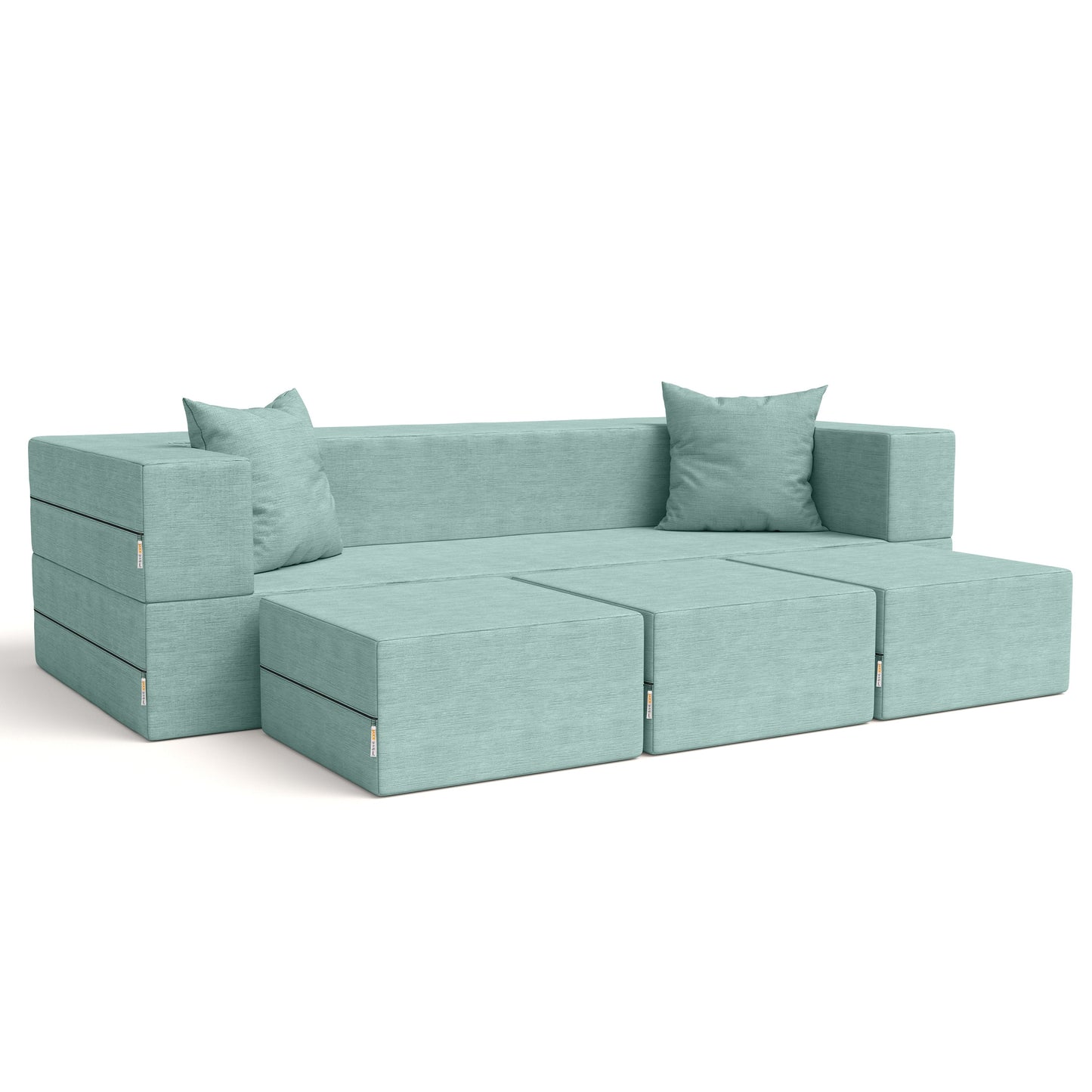 Canapé-lit convertible California King et poufs Porch & Den