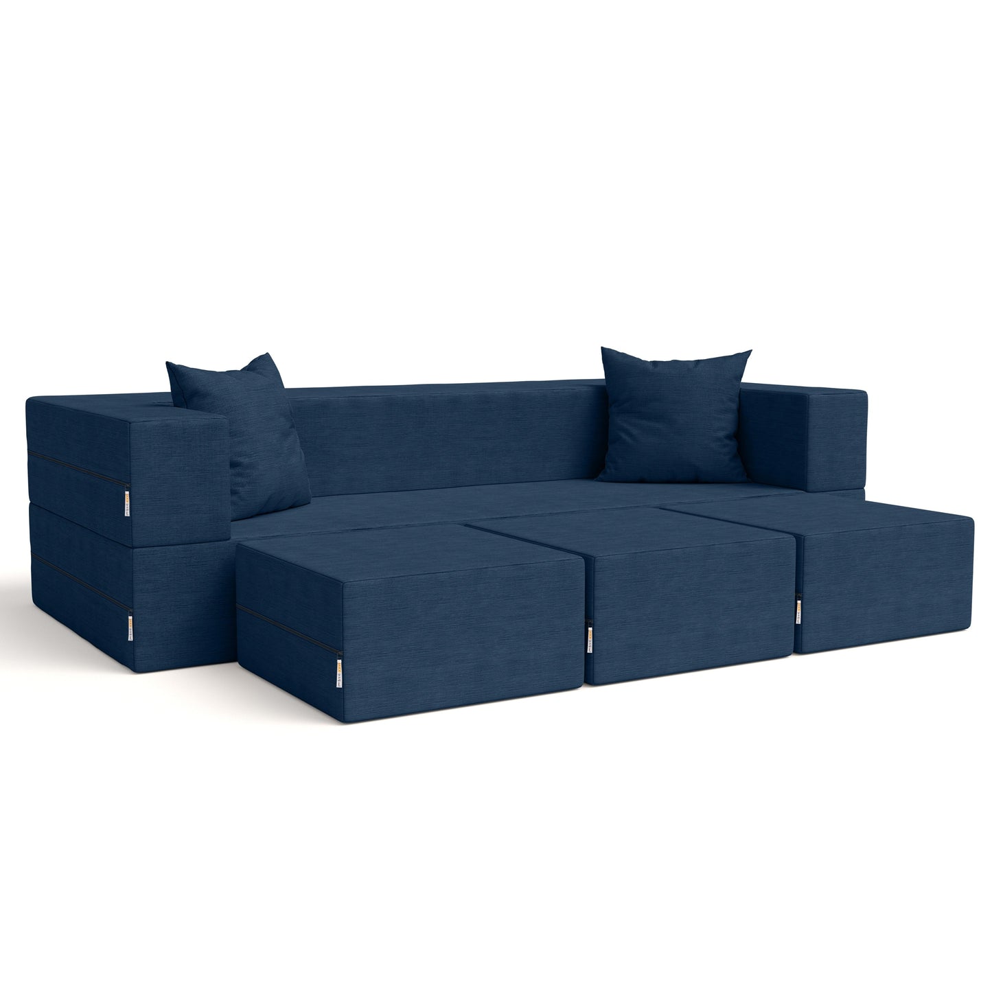 Canapé-lit convertible California King et poufs Porch & Den
