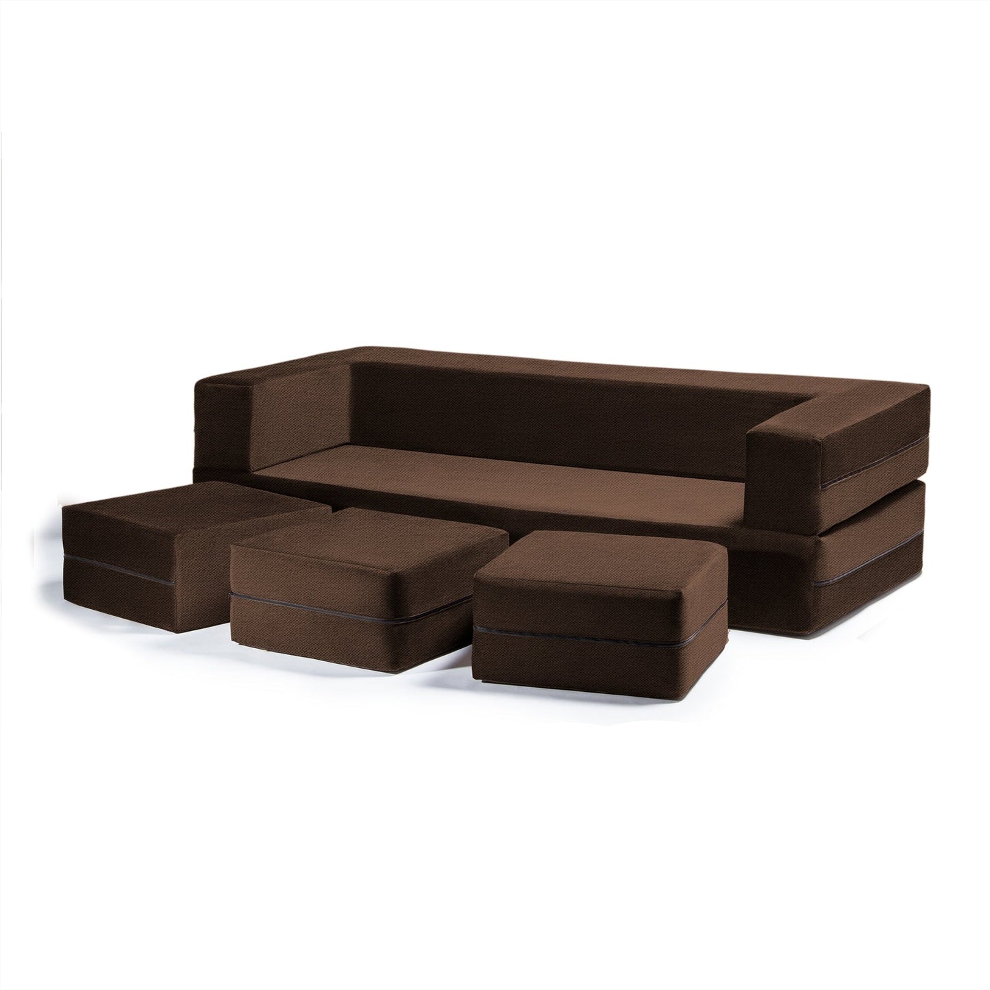 Canapé-lit convertible California King et poufs Porch & Den