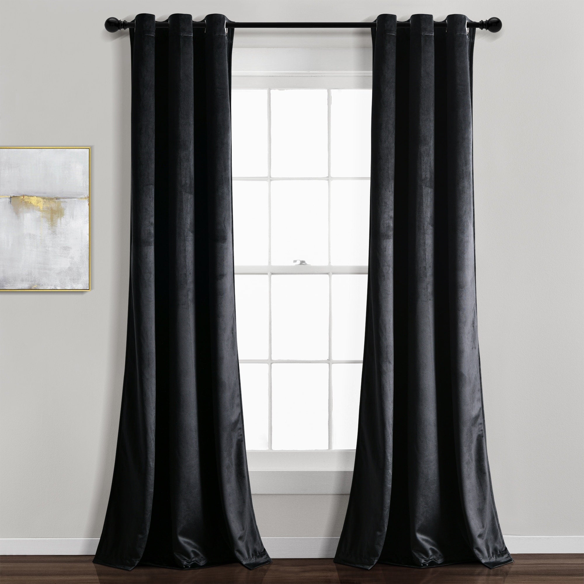 Ensemble de rideaux occultants en velours uni Porch & Den Lapeyrous