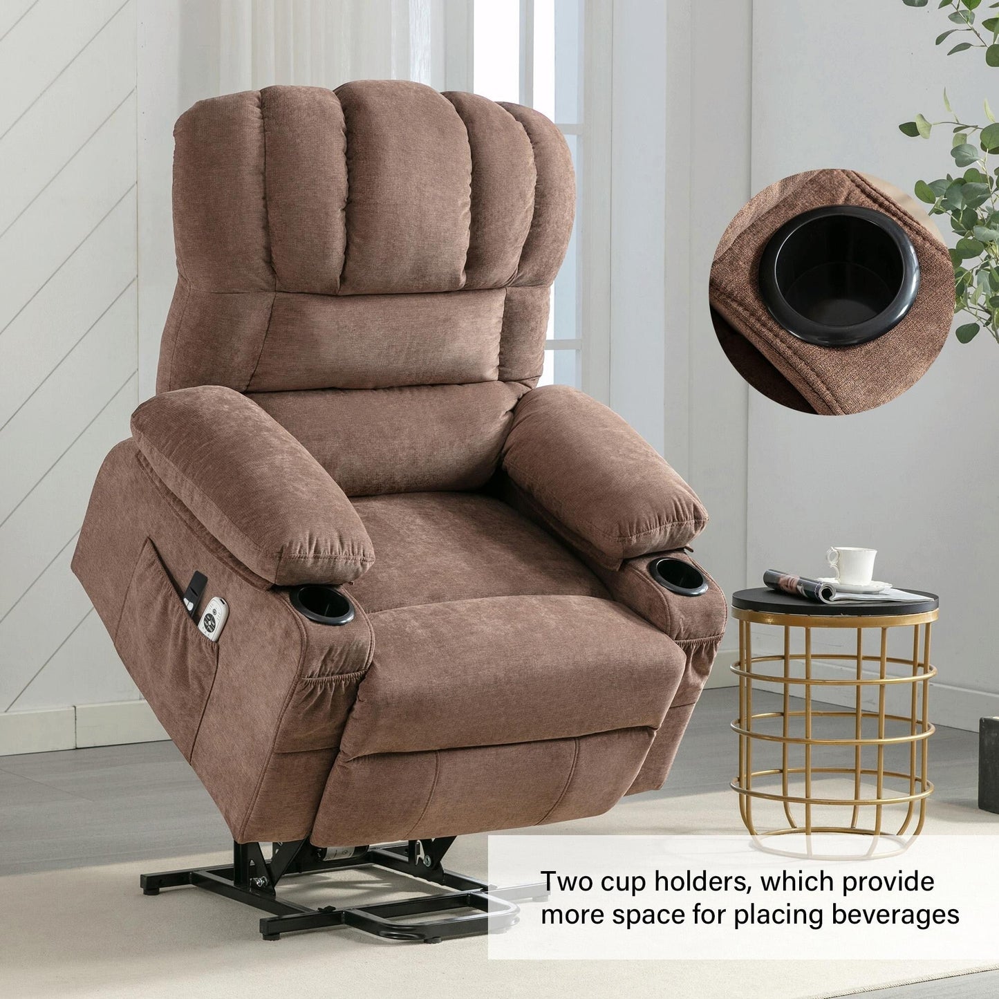 Fauteuil de massage électrique avec chauffage, vibrations et port USB