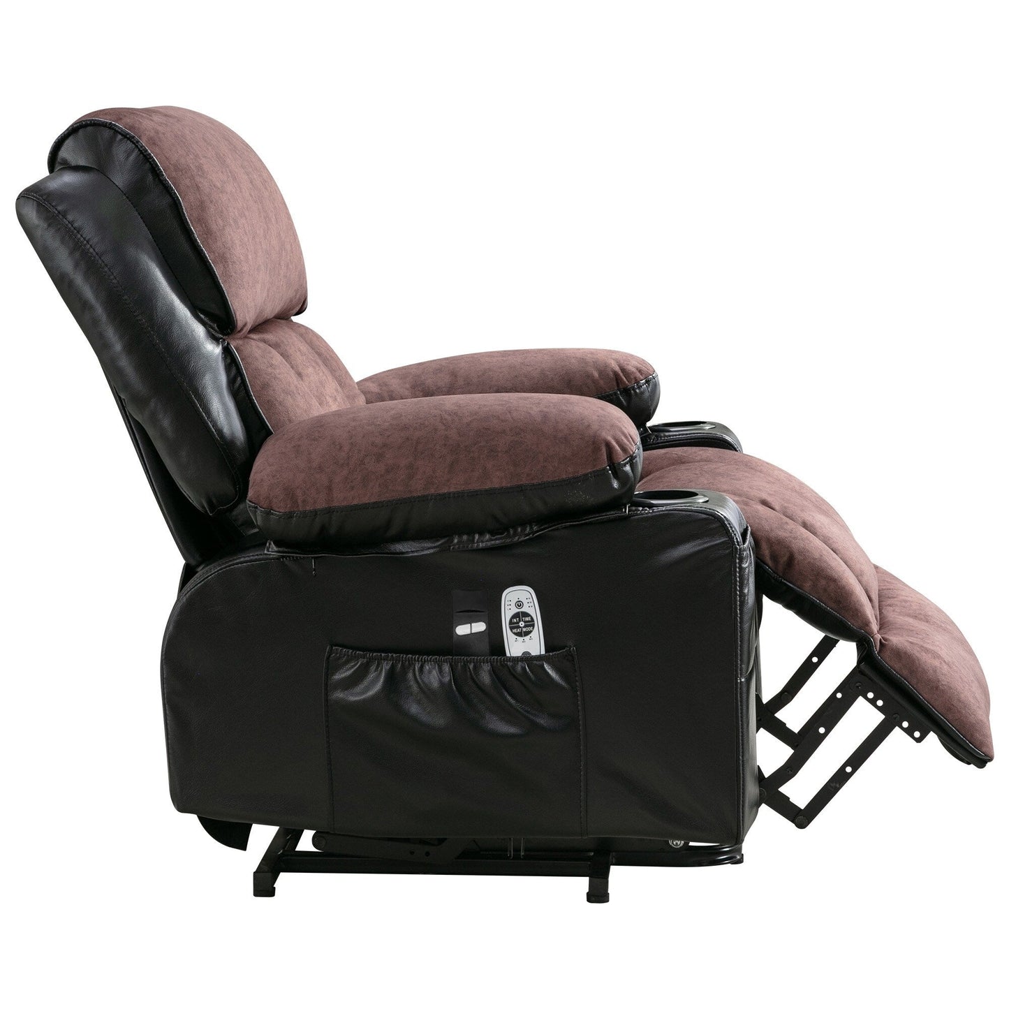 Fauteuil de massage électrique releveur pour personnes âgées, avec fonctions chauffantes et vibrantes, cuir polaire et port USB