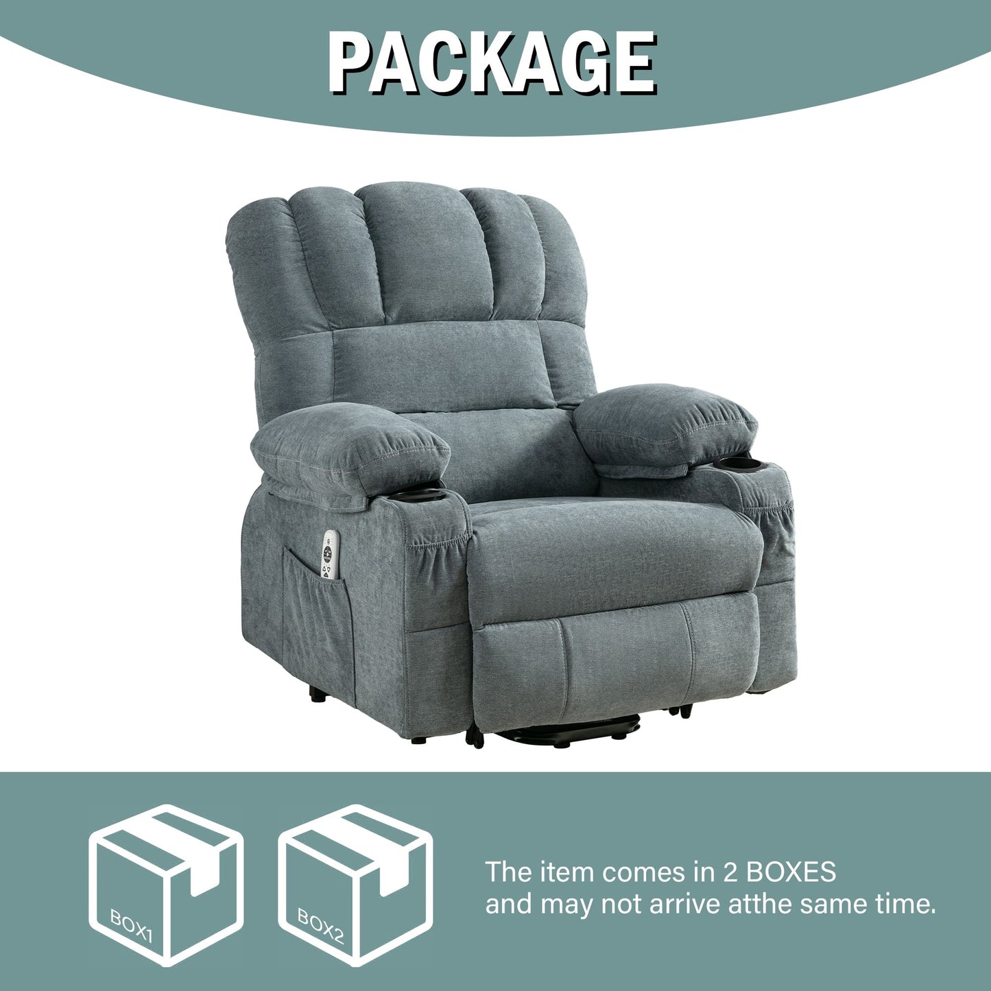 Fauteuil de massage électrique, adapté aux personnes âgées, avec fonctions de chauffage et de vibration, cuir PU avec USB, c