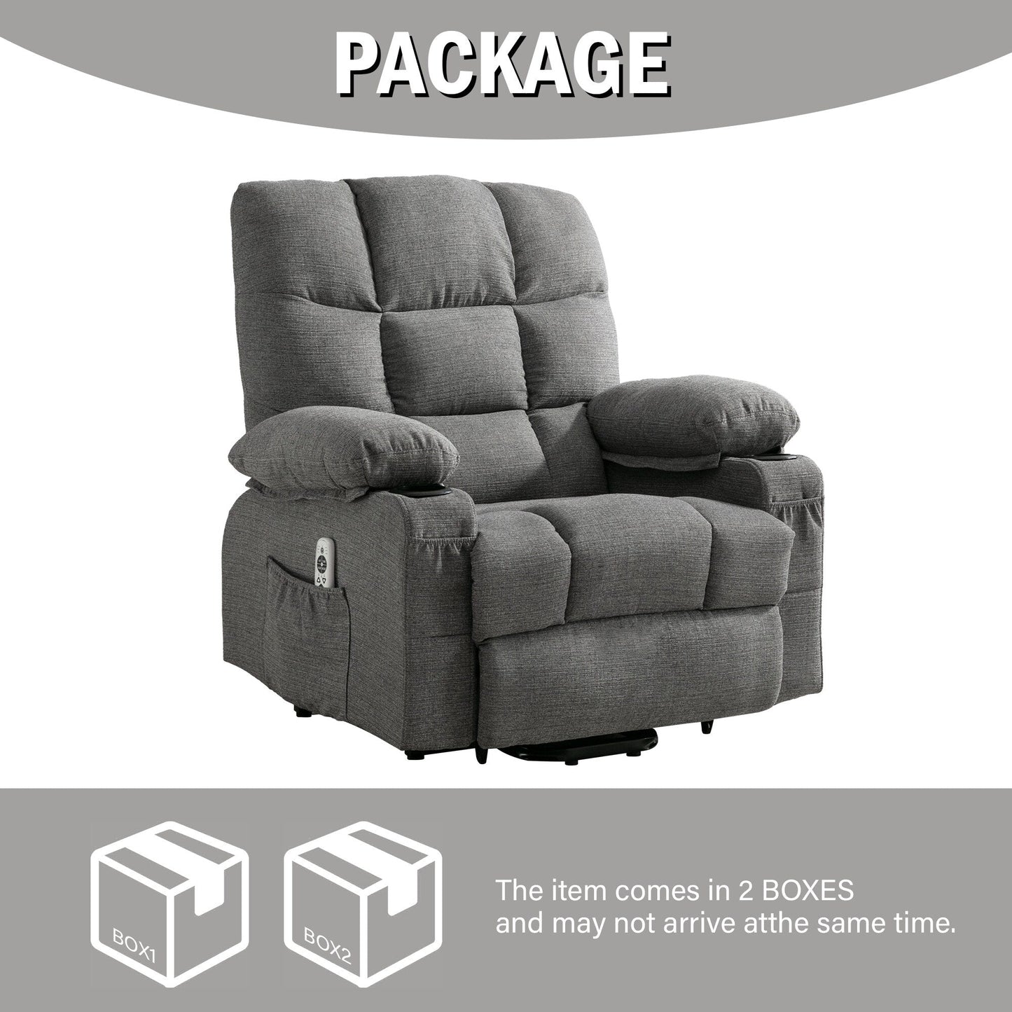 Fauteuil de massage électrique, adapté aux personnes âgées, avec fonctions de chauffage et de vibration, cuir PU avec USB, c
