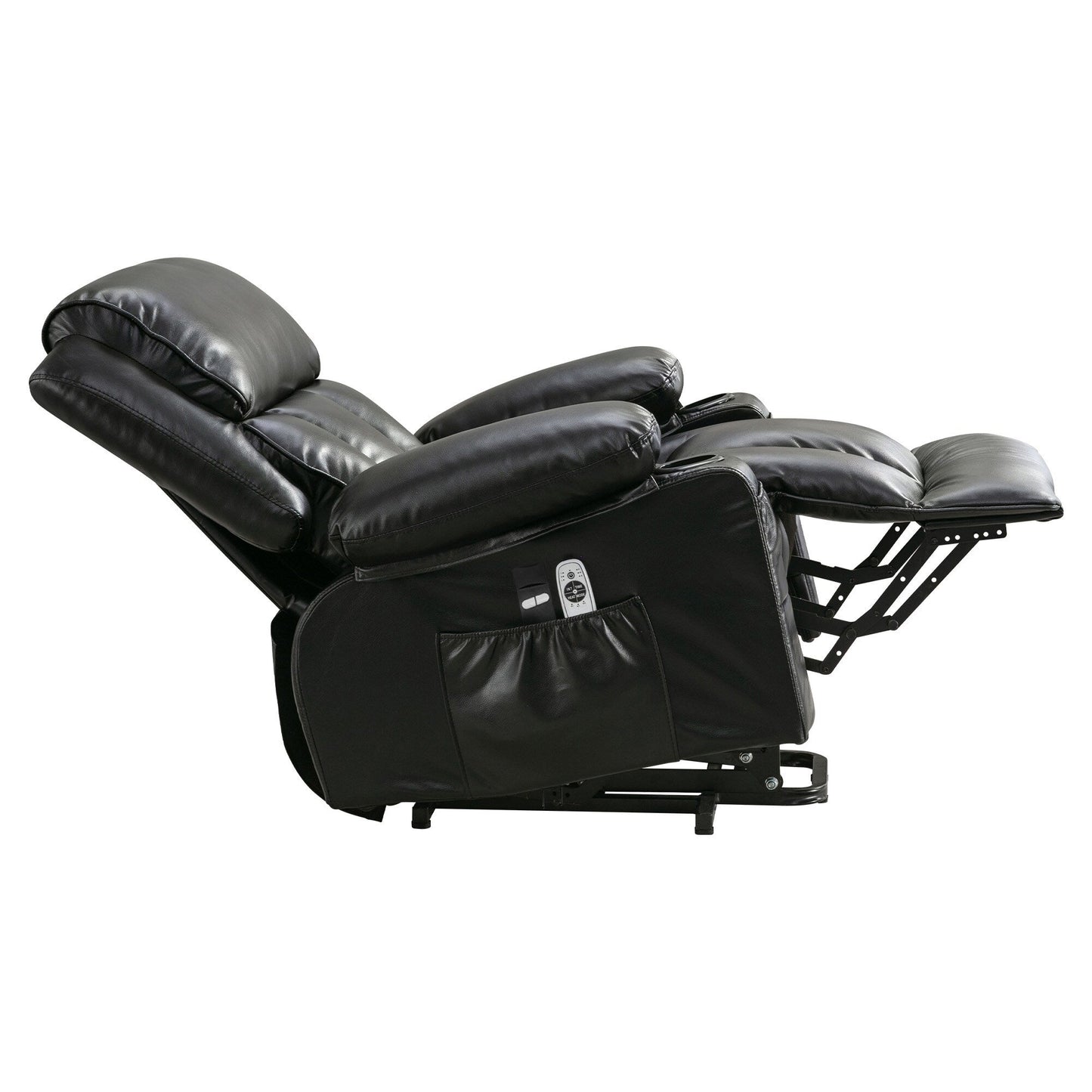 Fauteuil inclinable en similicuir avec relevage électrique, massage, chauffage et port USB