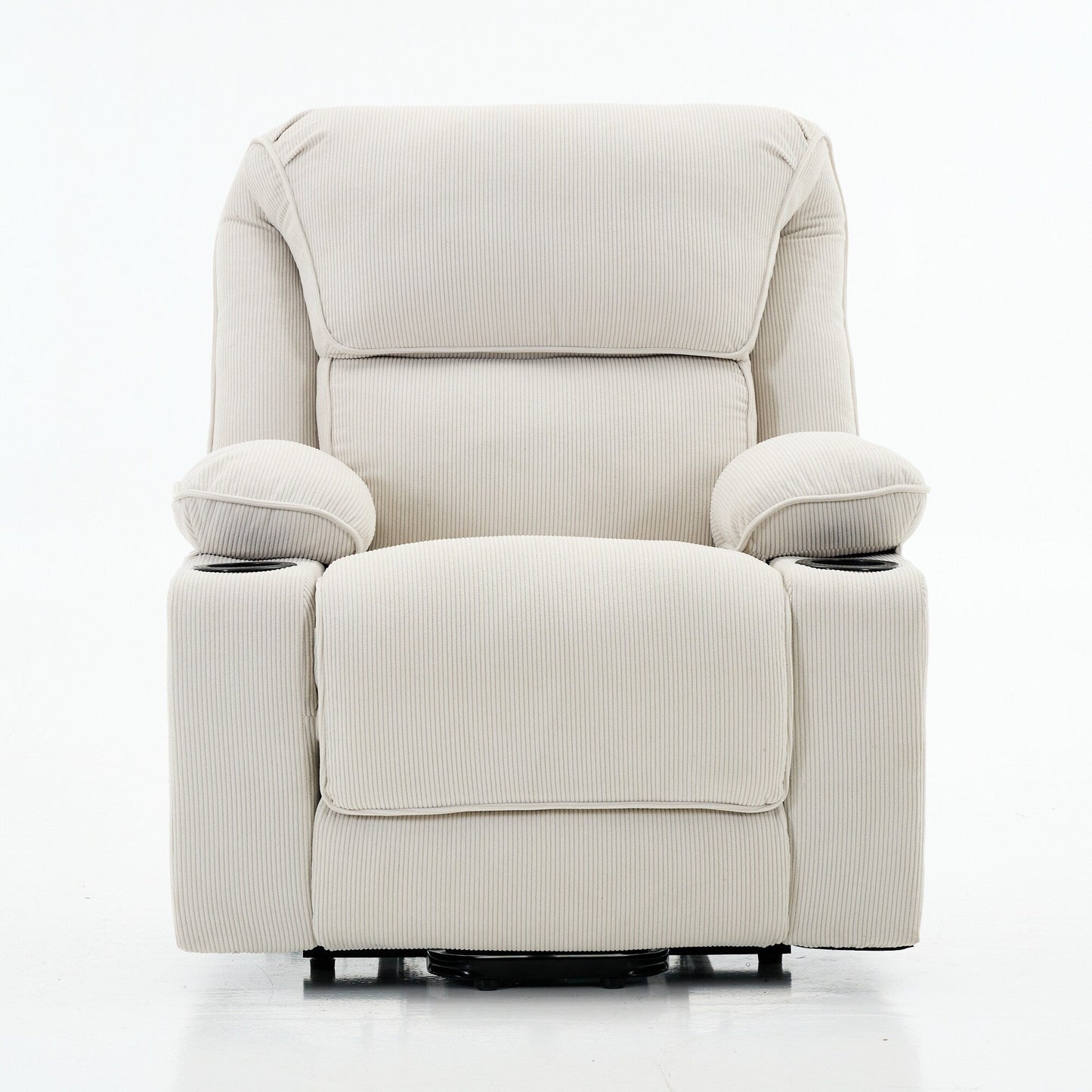 Fauteuil inclinable électrique avec releveur - Télécommande avec massage thermique, cuir synthétique, poches latérales - Fauteuil d'assistance à la mobilité pour personnes âgées